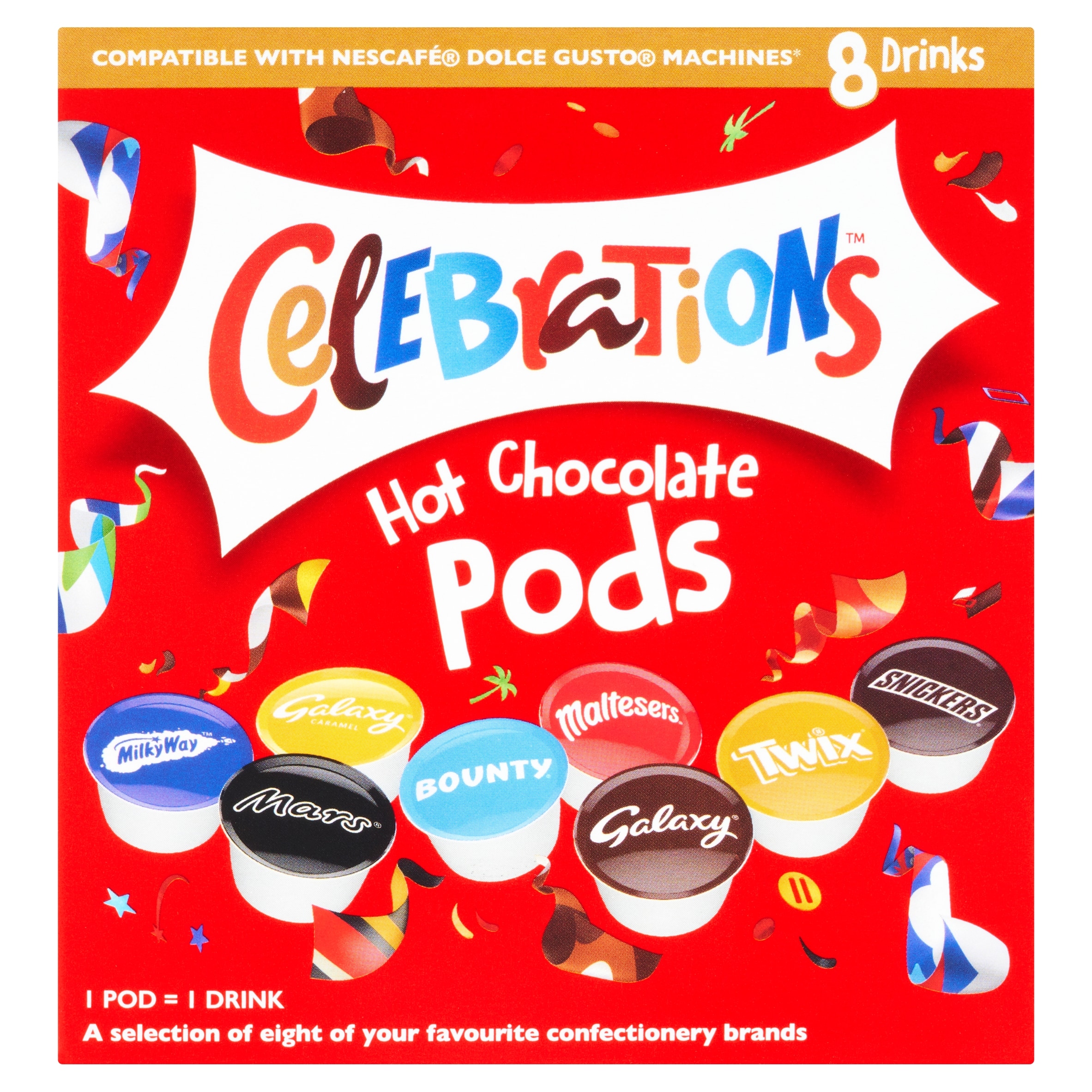 Celebrations Hot Chocolate Pods 8 Pack 122G