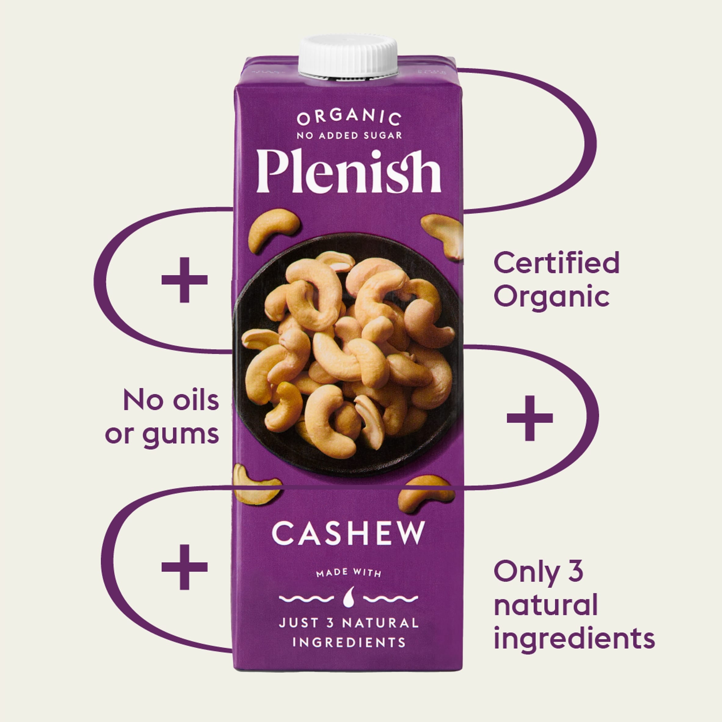 Plenish Organic Cashew Milk Dairy Alternative Long Life 1L thumbnail 2