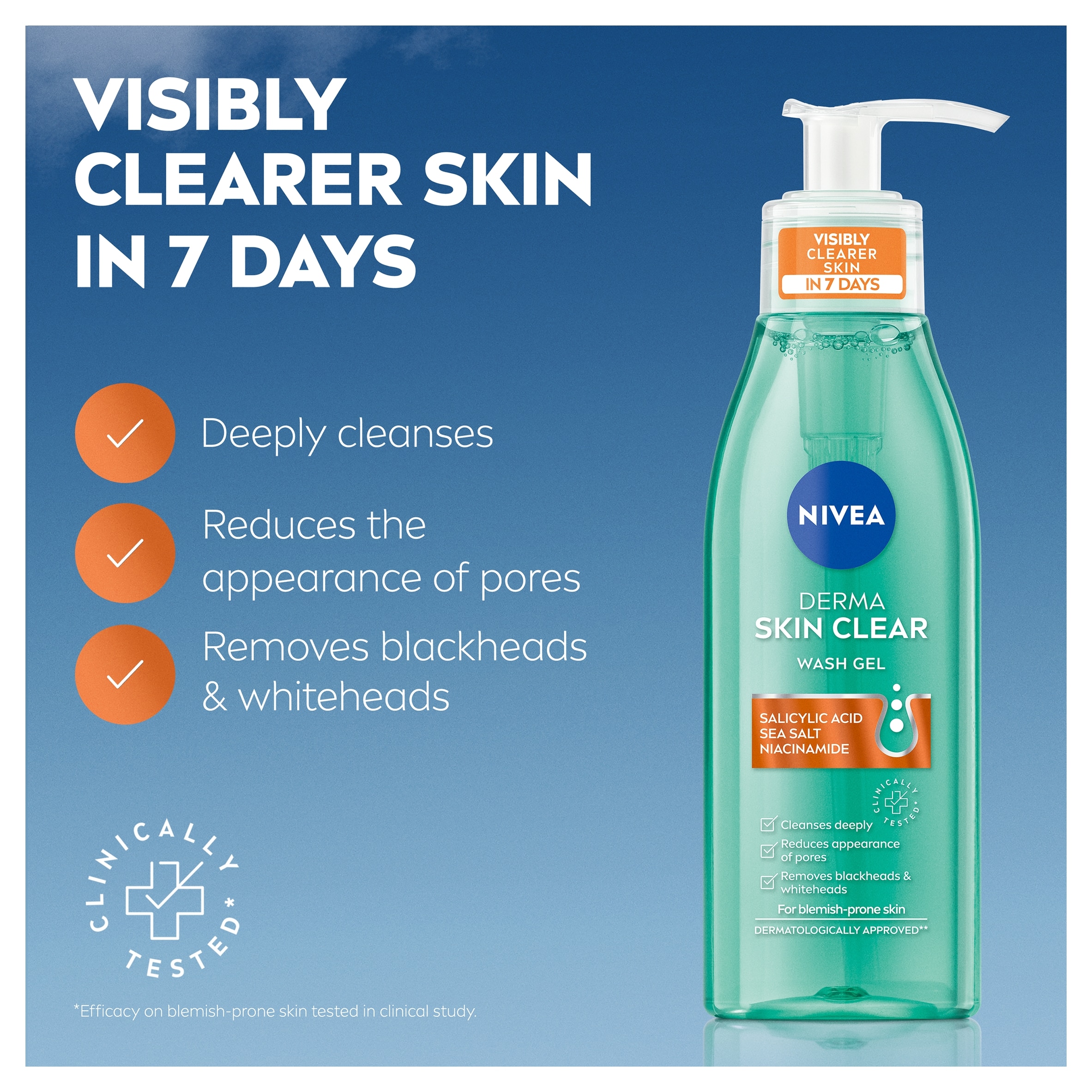 NIVEA Derma Skin Clear Face Wash Gel 150ml thumbnail 4