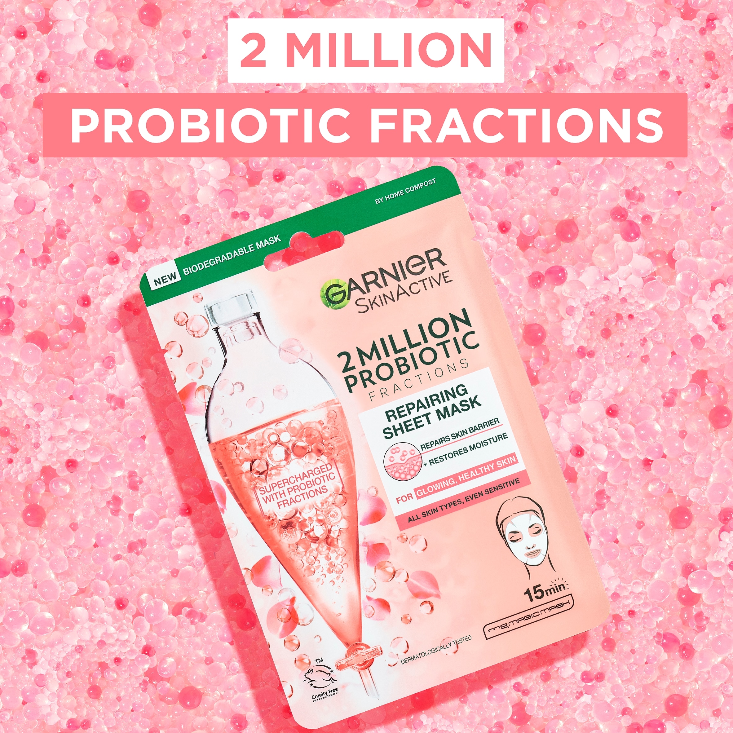 Garnier Skin Active 2 Million Probiotic Face Mask 22G thumbnail 2