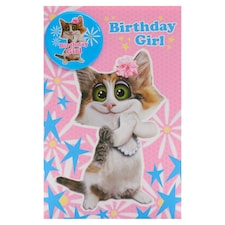 Hanson White Birthday Card Birthday Girl (Badge)