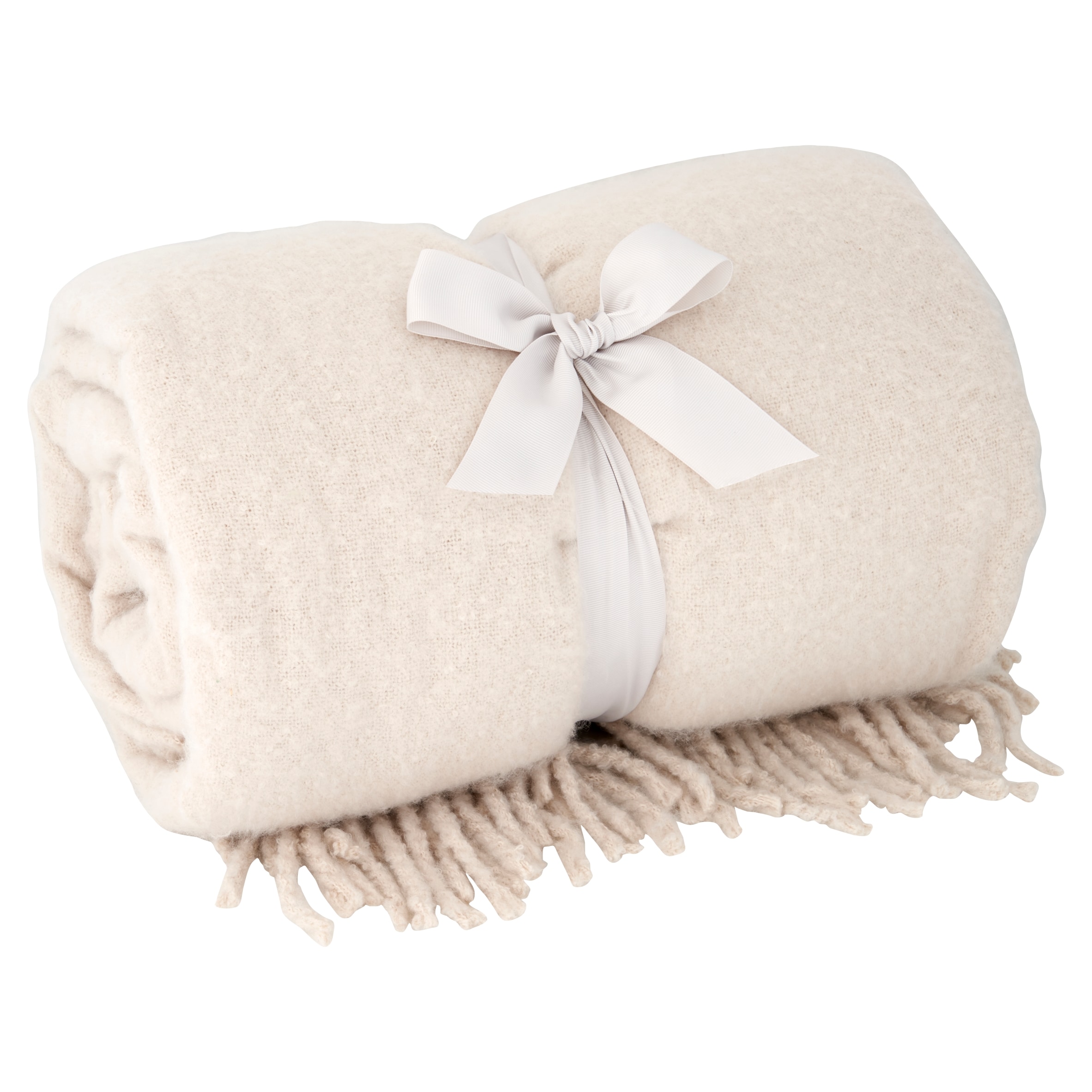 F&F Home Cream Mohair Throw