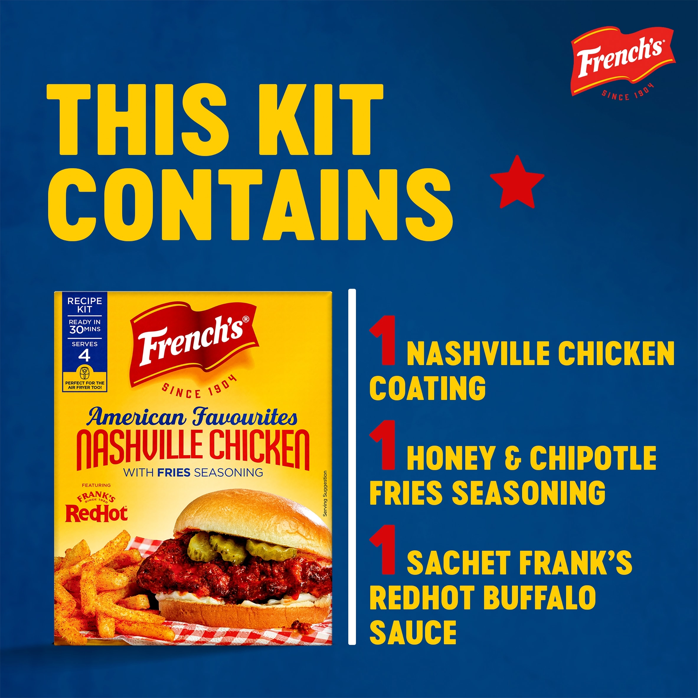 French's Nashville Chicken with Fries Seasoning Recipe Kit 105G thumbnail 3