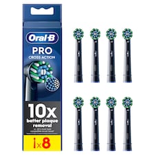 Oral-B Pro Cross Action Black Electric Toothbrush Heads 8 Pack
