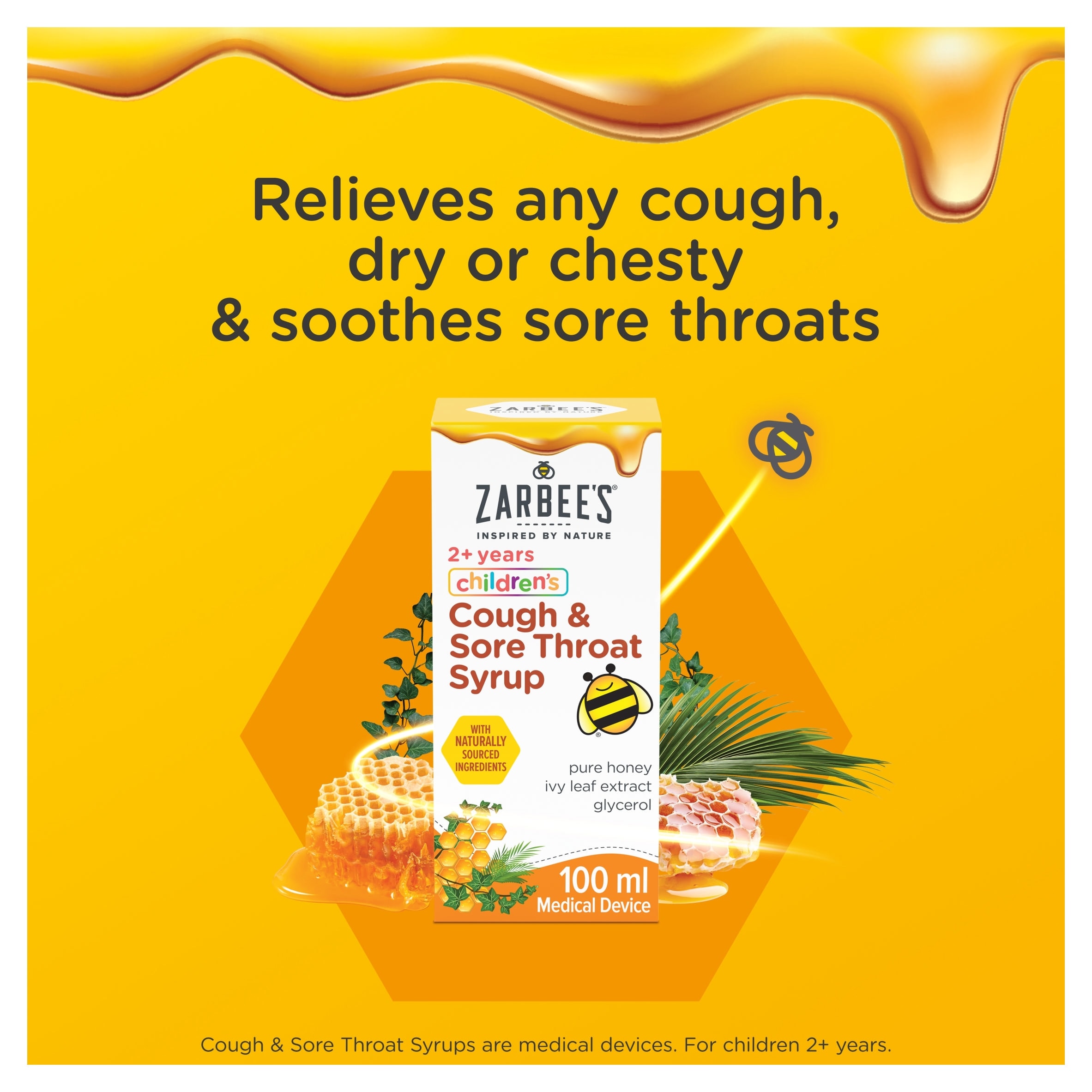 Zarbee's Children's Sore Throat & Cough Syrup 2+ Years 100ml thumbnail 2