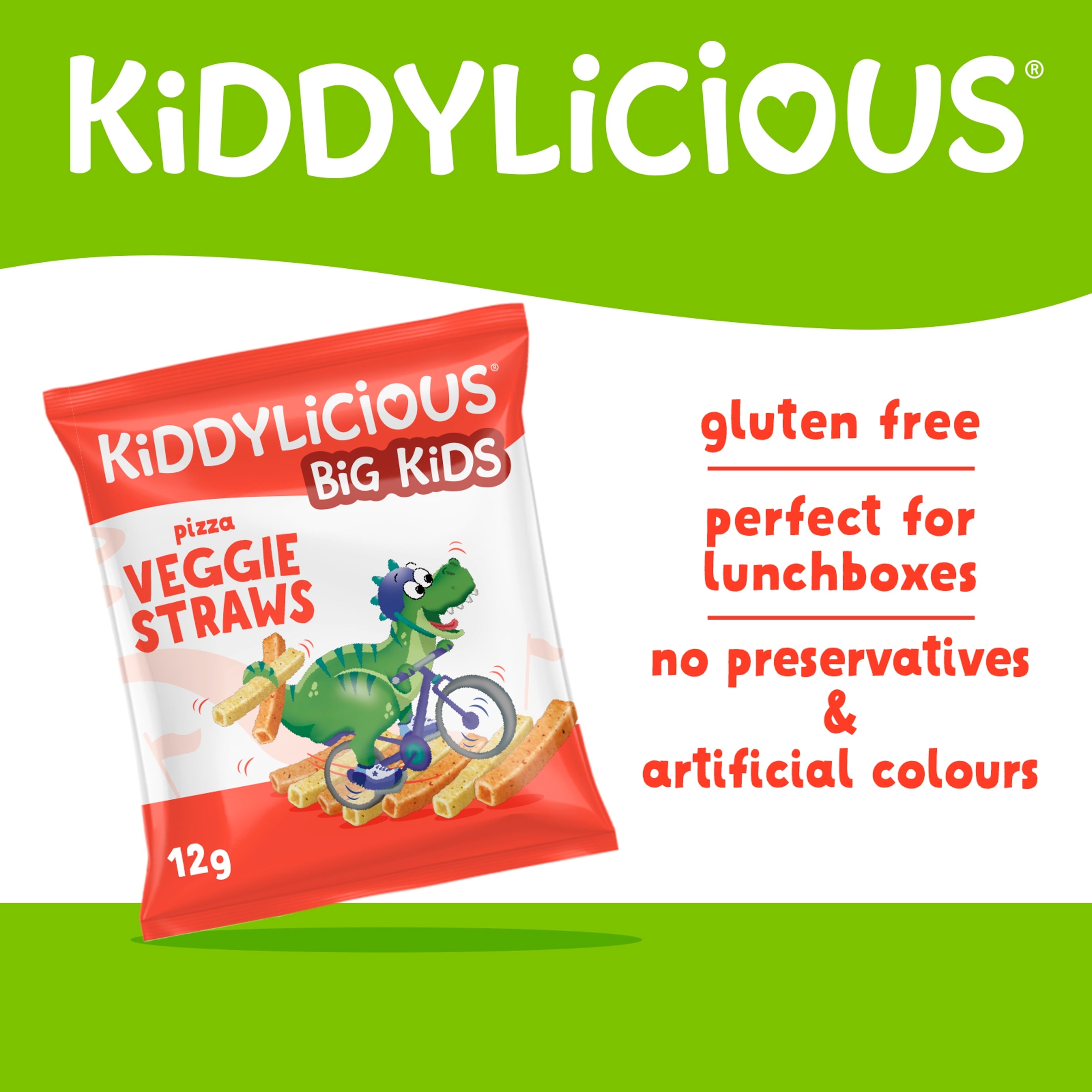 Kiddylicious Pizza Veggie Straws 4x12g thumbnail 2