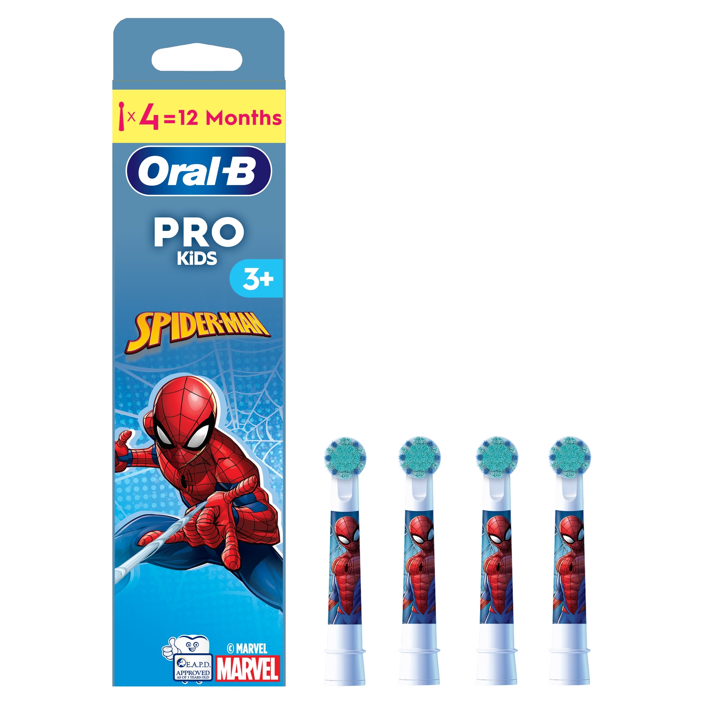 Oral-B Pro Kids Toothbrush Heads Featuring Spiderman