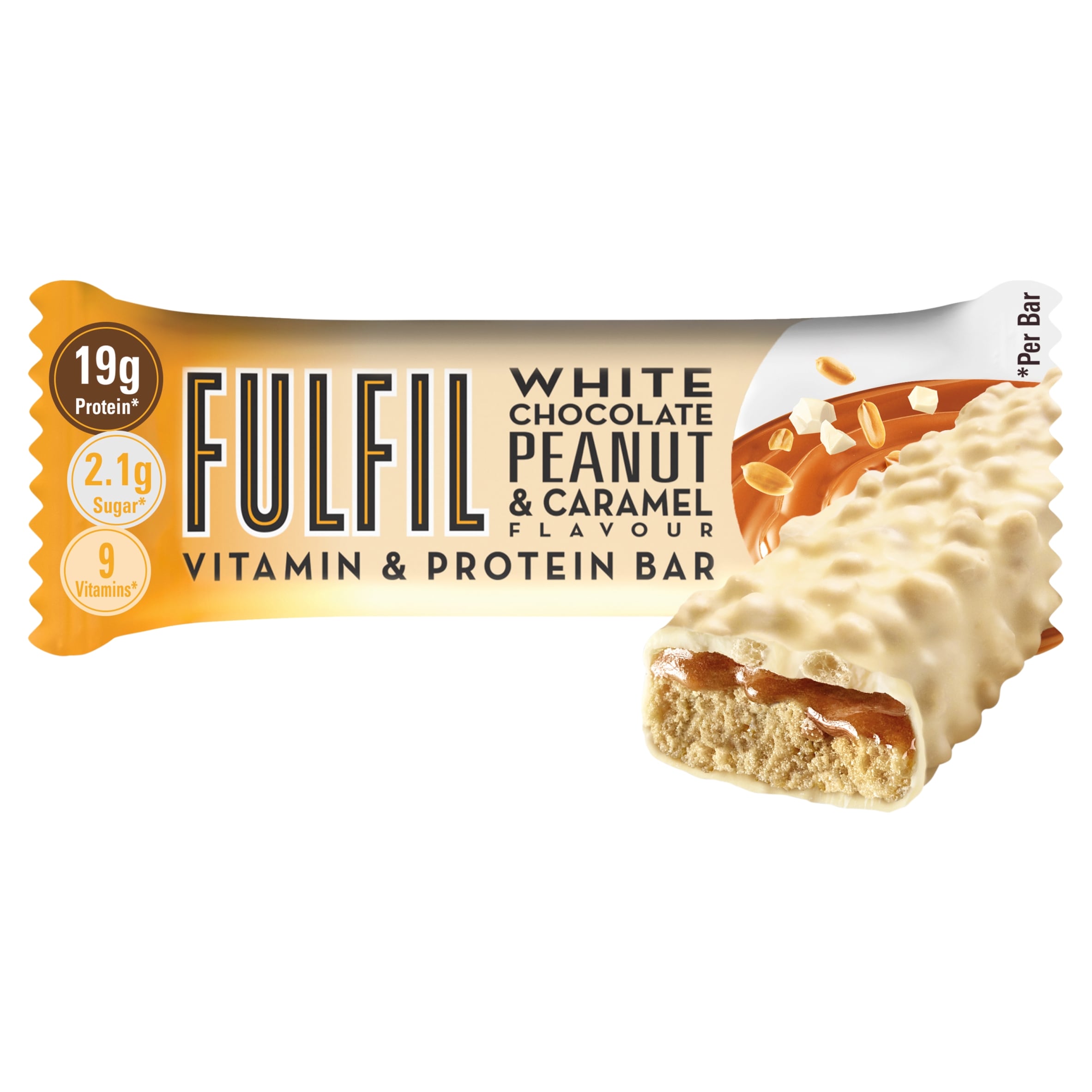 Fulfil Vitamin & Protein Bar - White Chocolate Peanut & Caramel 55g