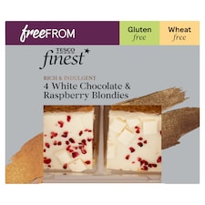 Tesco Finest Free From White Chocolate & Raspberry Blondies 4 Pack