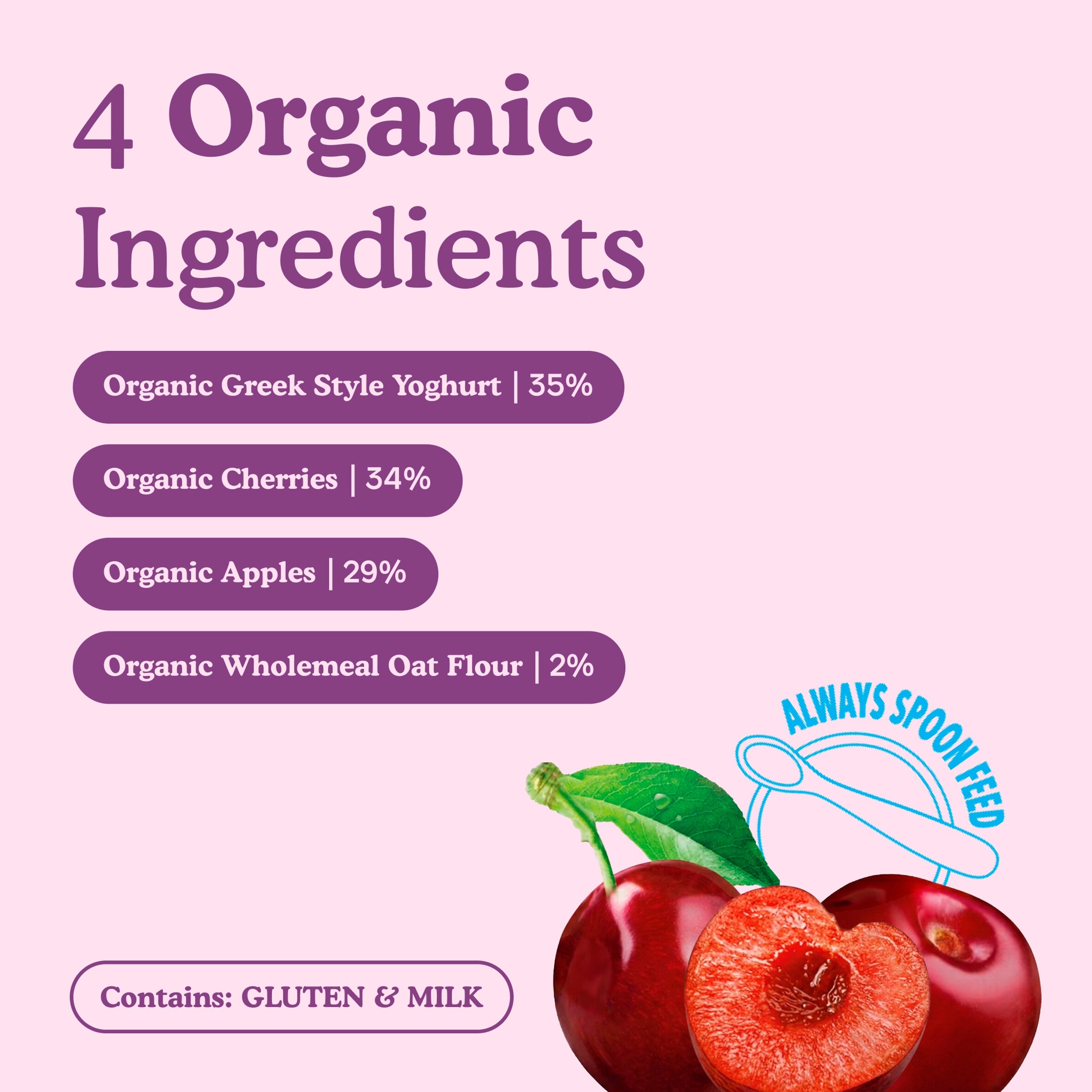 Little Freddie Organic Cherry Greek Style Yoghurt Baby Food Pouch 6+ Months thumbnail 3