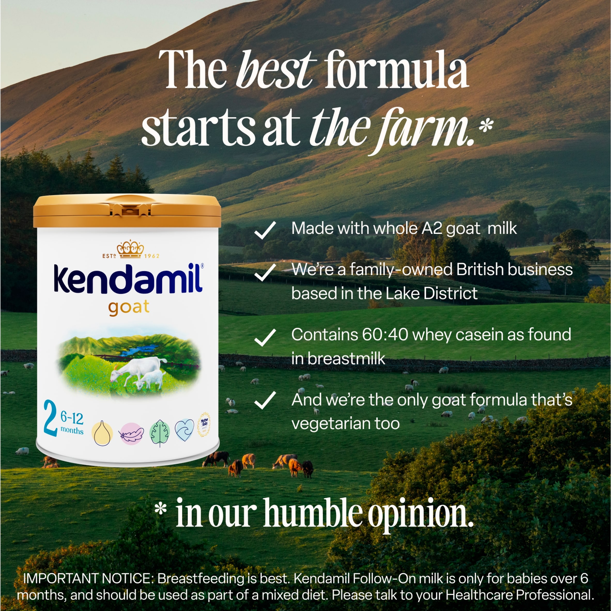 Kendamil Goat Follow-On Milk Stage 2 6-12 Months 800g thumbnail 4