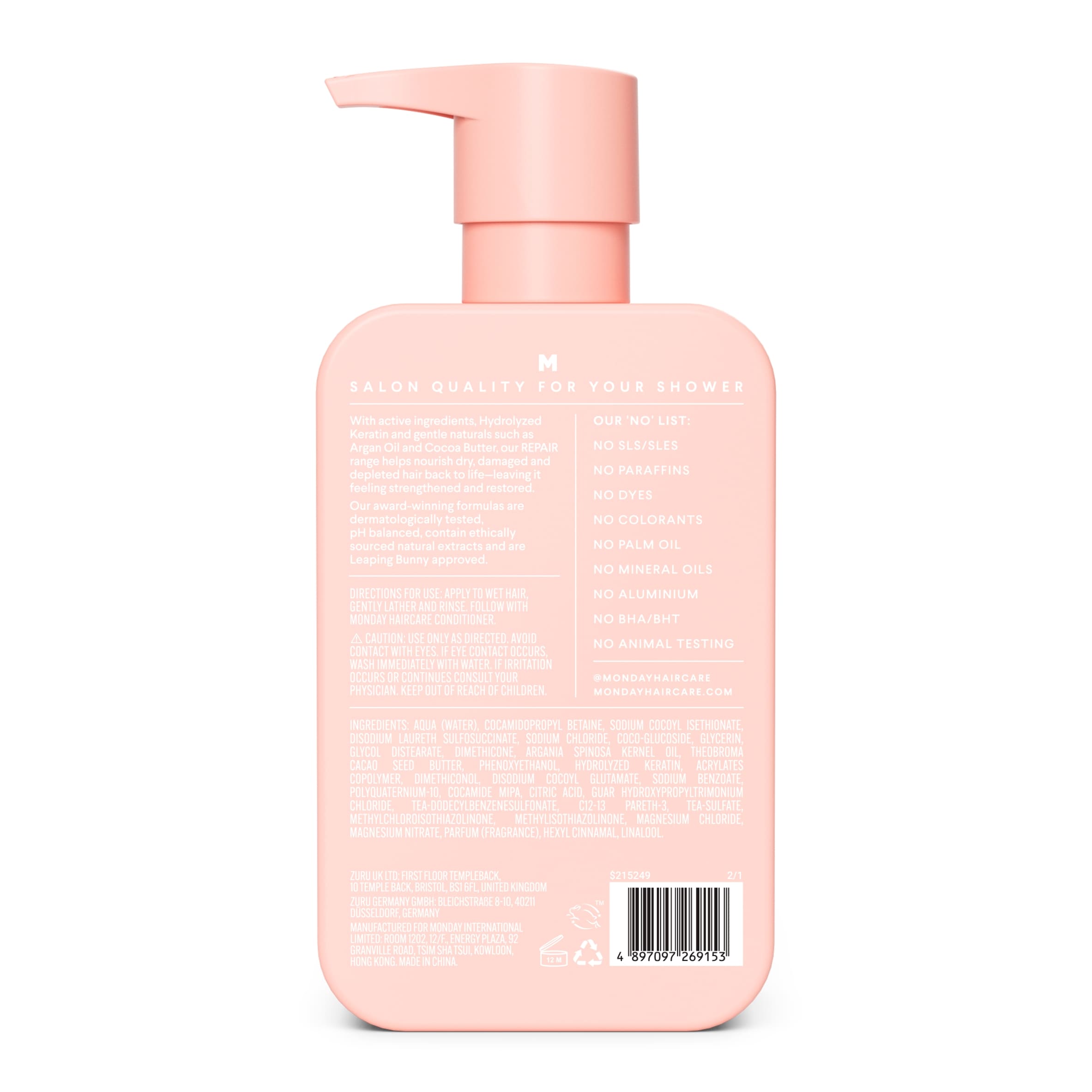 Monday Repair Kertain Plus Shampoo 354Ml thumbnail 2