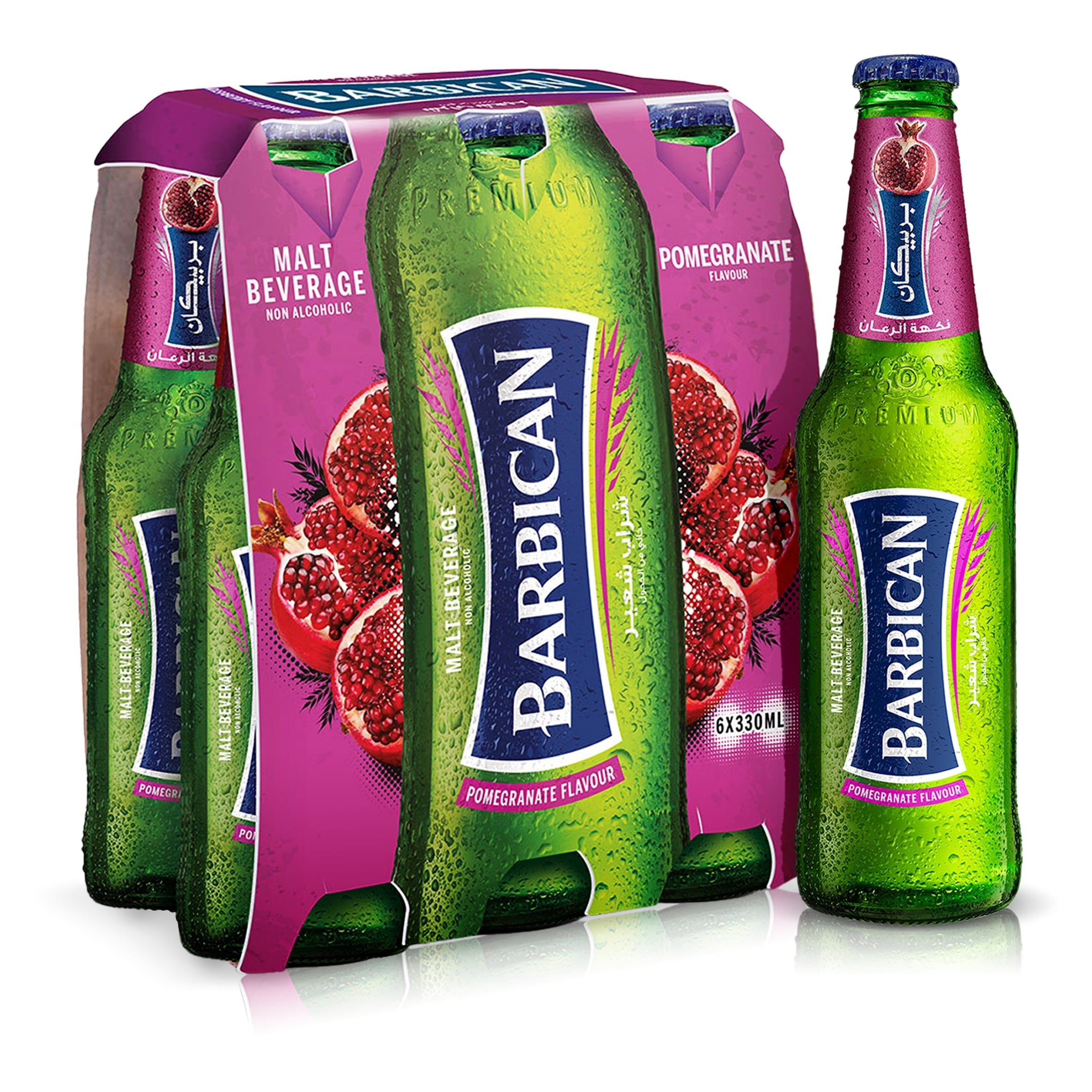 Barbican Malt Beverage Non Alcoholic Pomegranate Flavour 6 x 330ml  thumbnail 2