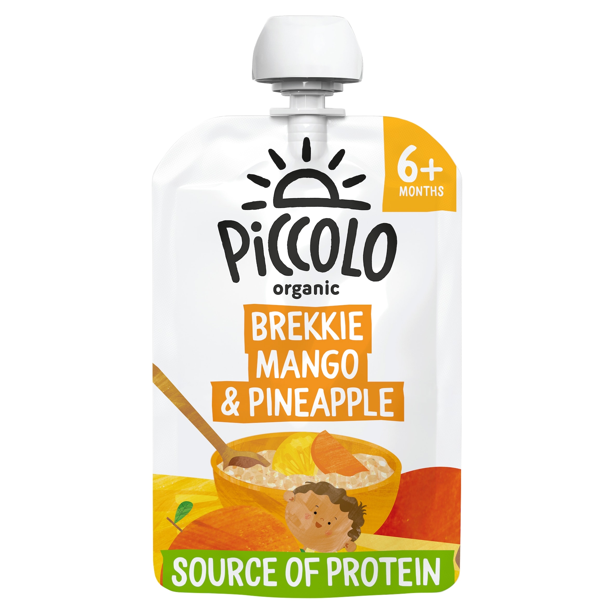 Piccolo Brekkie Mango & Pineapple Organic Baby Food Pouch 6mths+