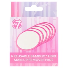 W7 Reusable Bamboo Fibre Makeup Remover Pads 6 Pack