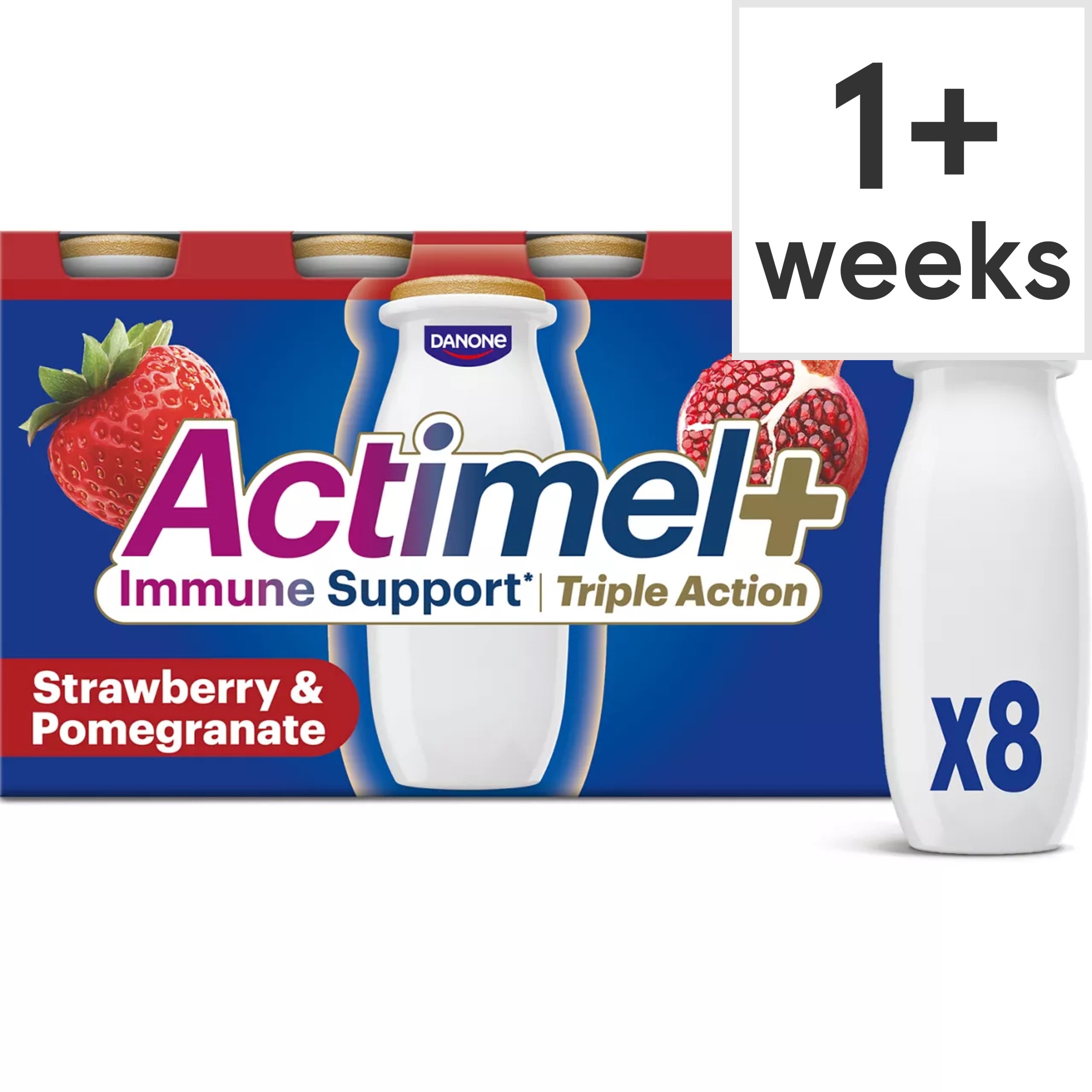 Actimel Triple Action Strawberry & Pomegranate Immunity Yoghurt