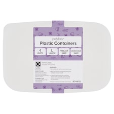 Polylina Large Plastic Microwave Container & Lids 4 Pack
