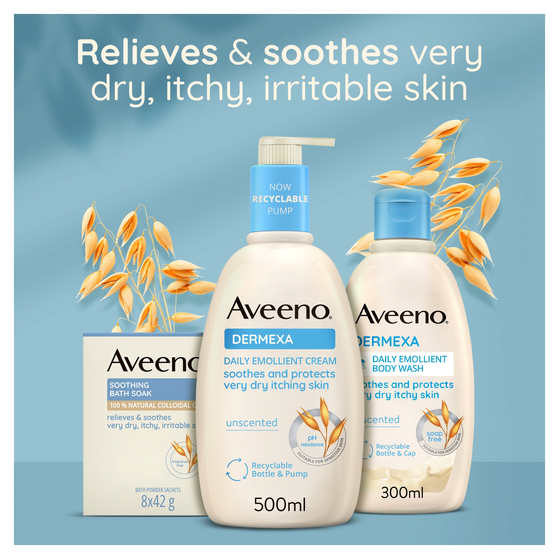 Aveeno Dermexa Daily Emollient Cream Body Lotion Moisturiser 500ml thumbnail 3