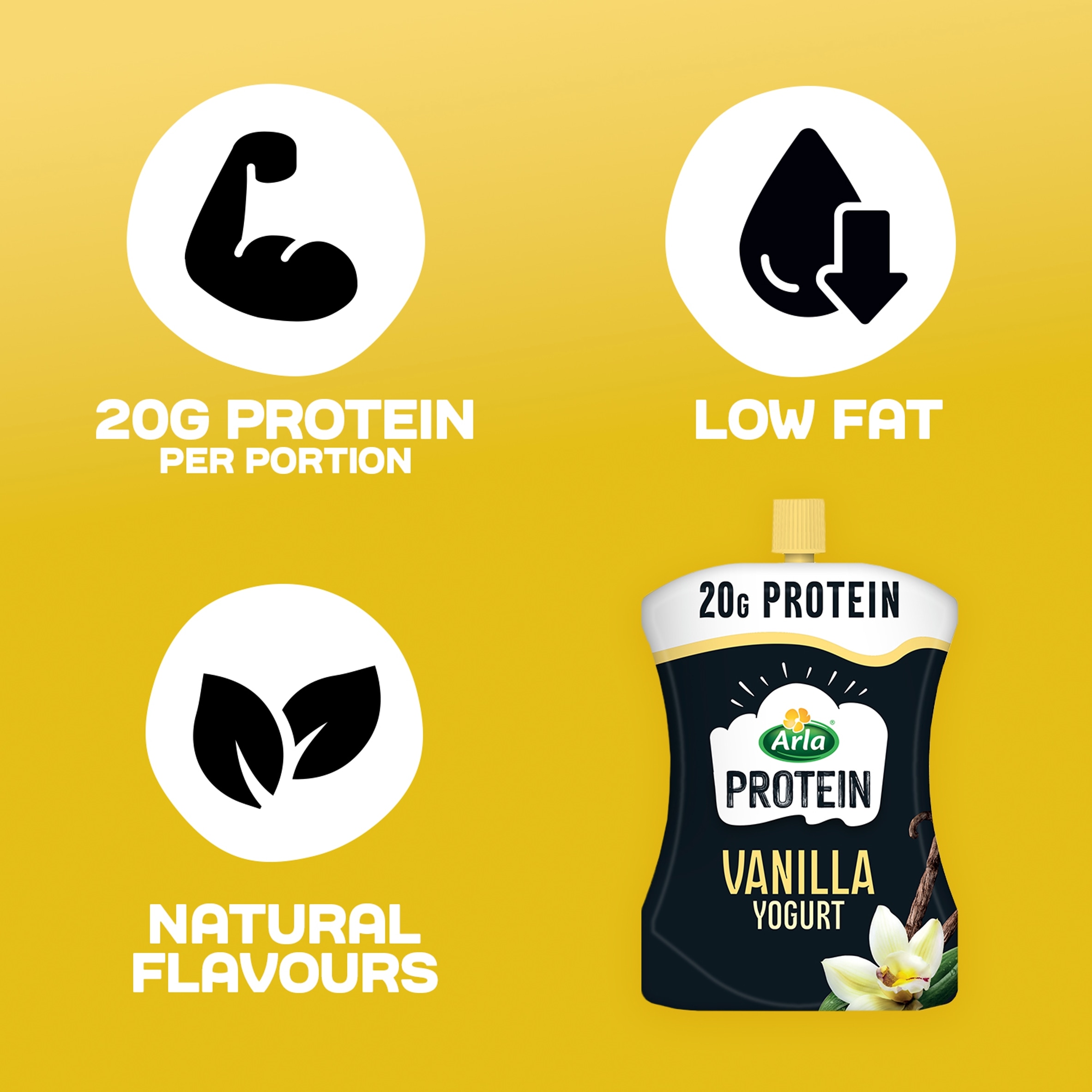 Arla Protein Vanilla Yogurt Pouch 200g thumbnail 2