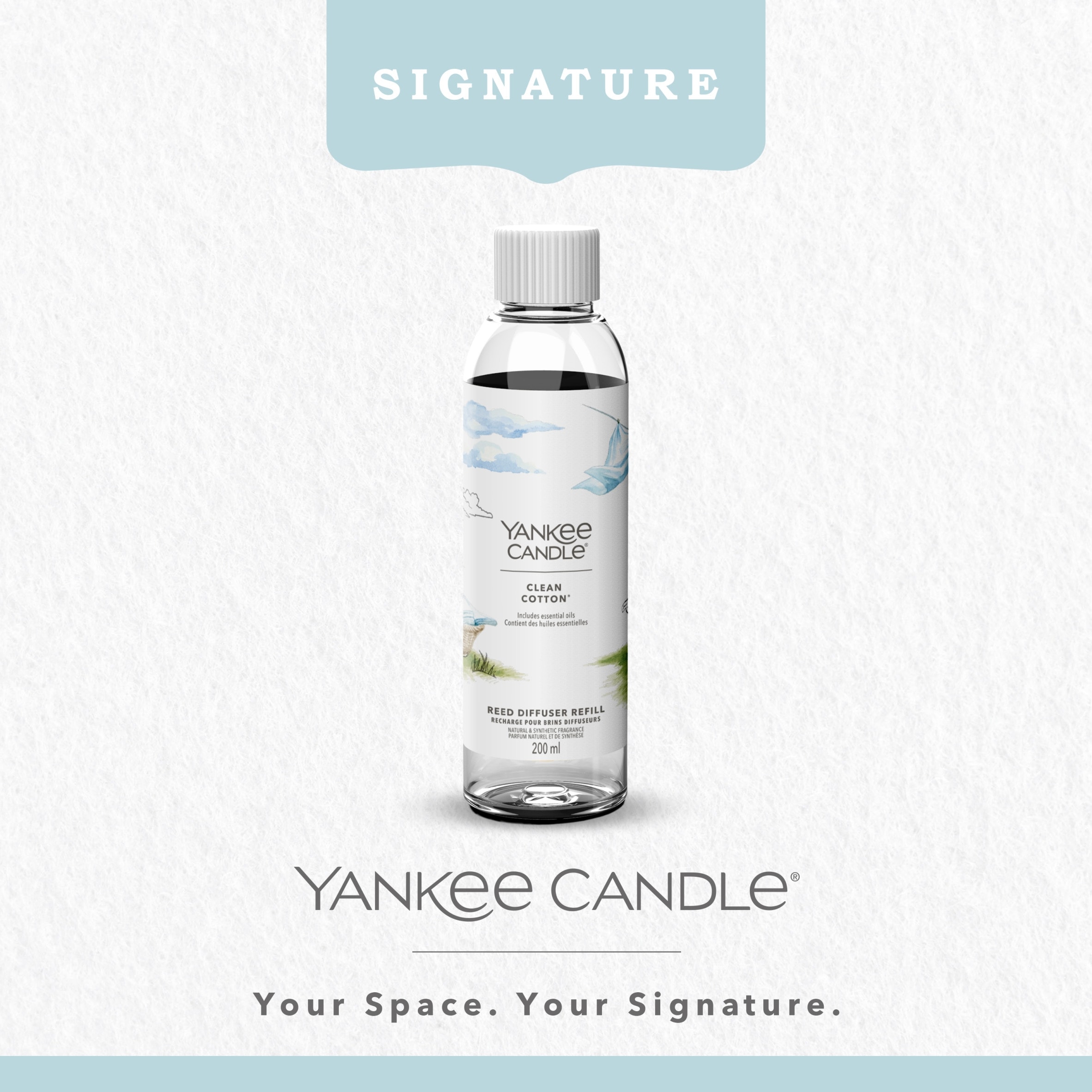 Yankee Classic Clean Cotton Reed Diffuser Refill 200ML thumbnail 2