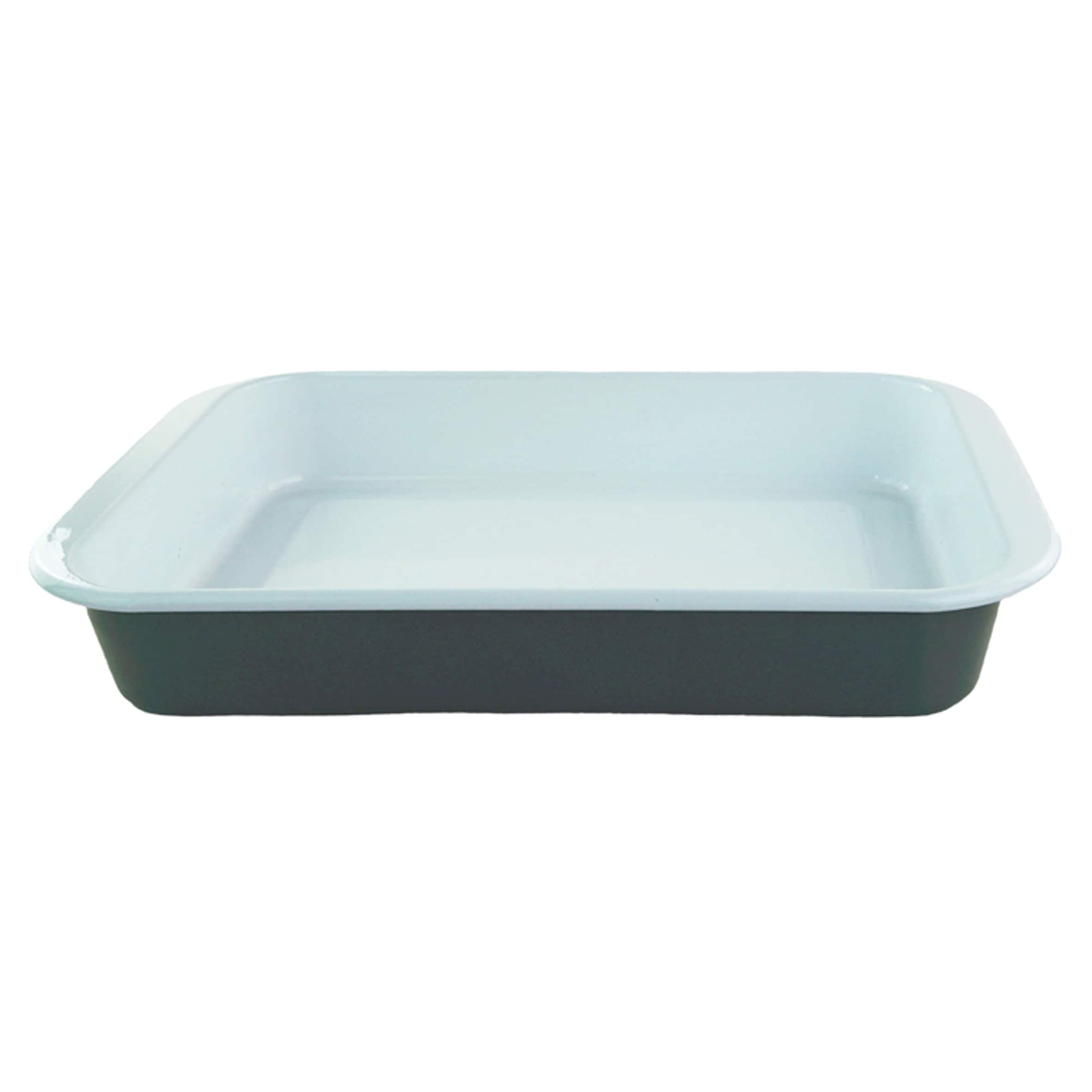 Tesco Slate Grey Enamel Rect Roaster 41cm