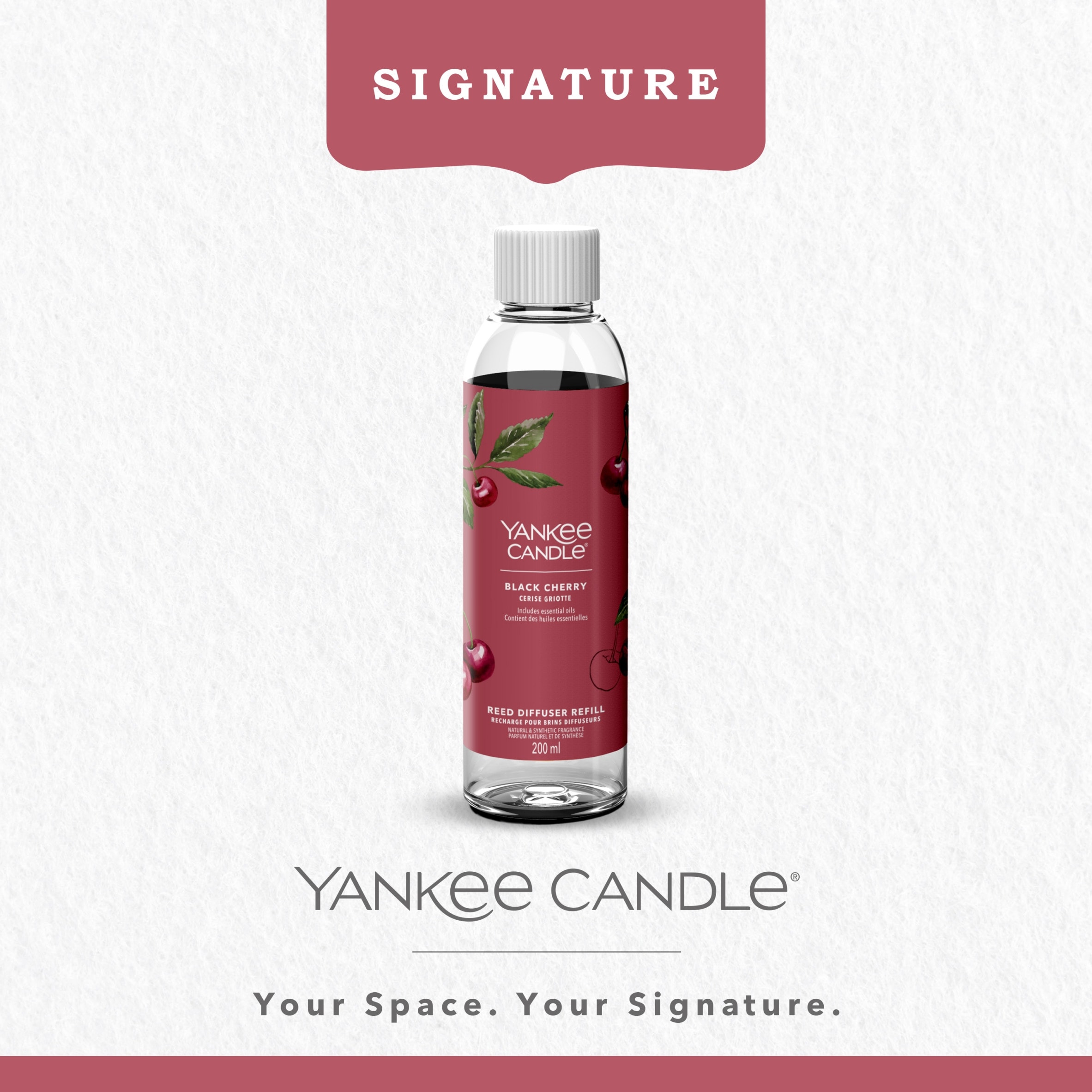 Yankee Classic Black Cherry Reed Diffuser Refill 200ML thumbnail 2