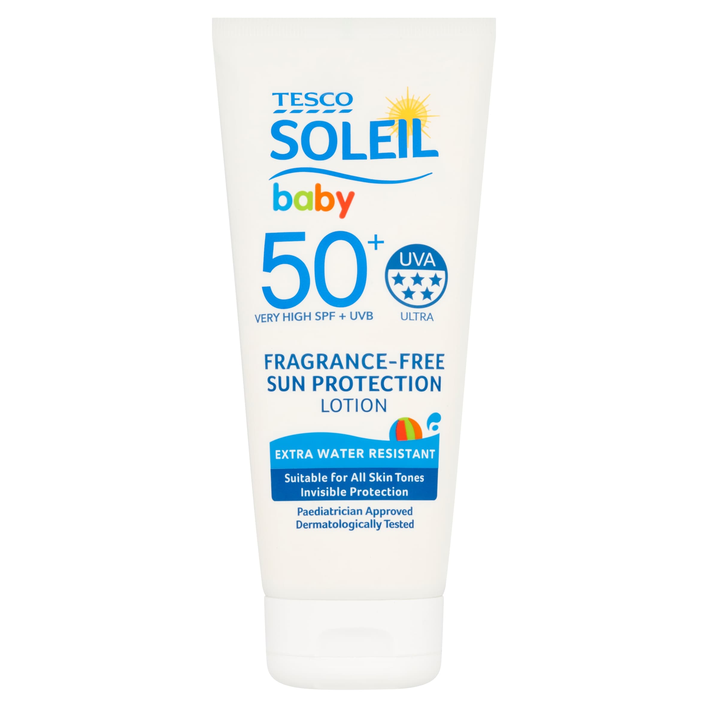 Tesco Soleil Baby Fragrance-Free Sun Protection Lotion SPF50+ 200ml.
