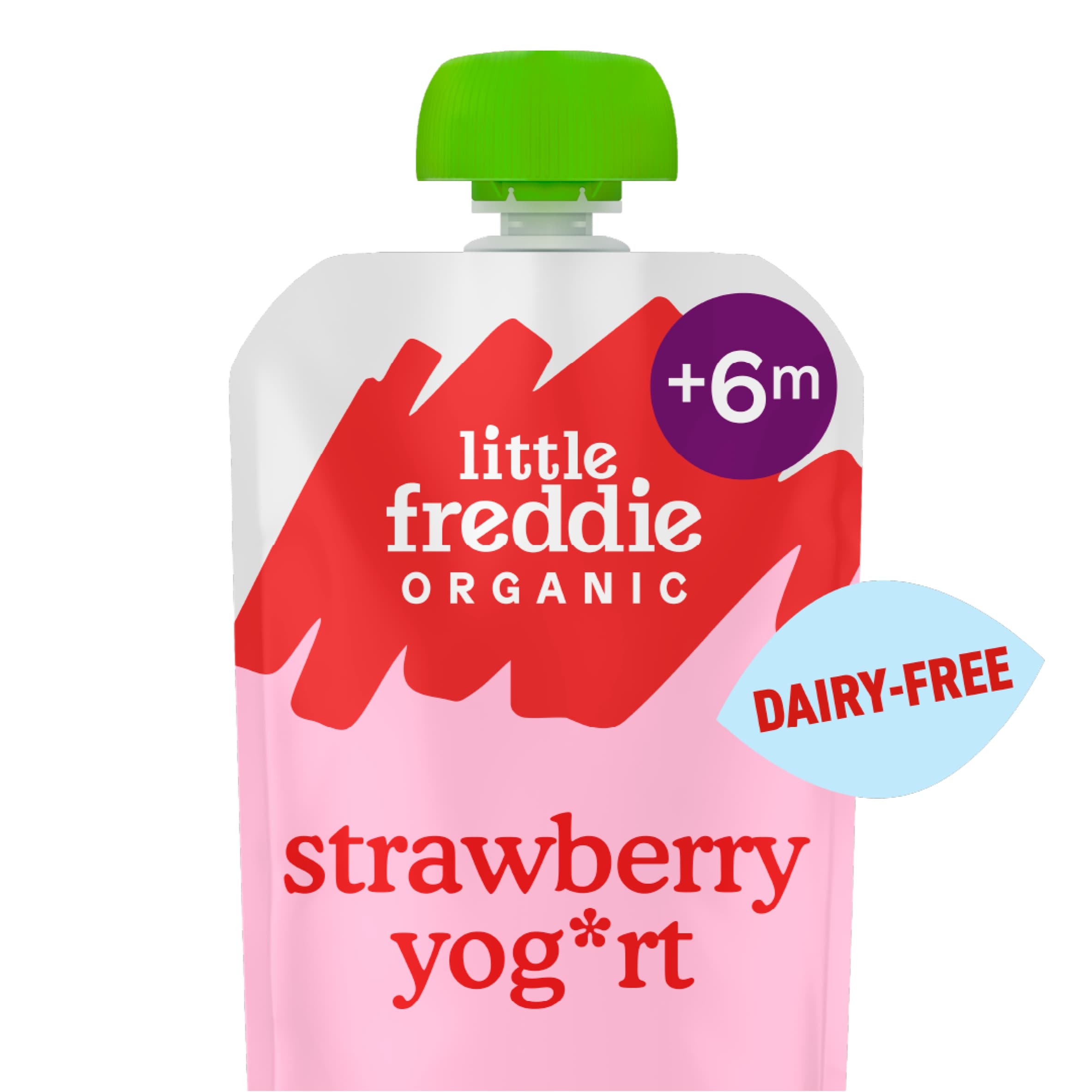 Little Freddie Organic Dairy Free Strawberry Yoghurt Baby Food Pouch 6+ Months 90g thumbnail 2