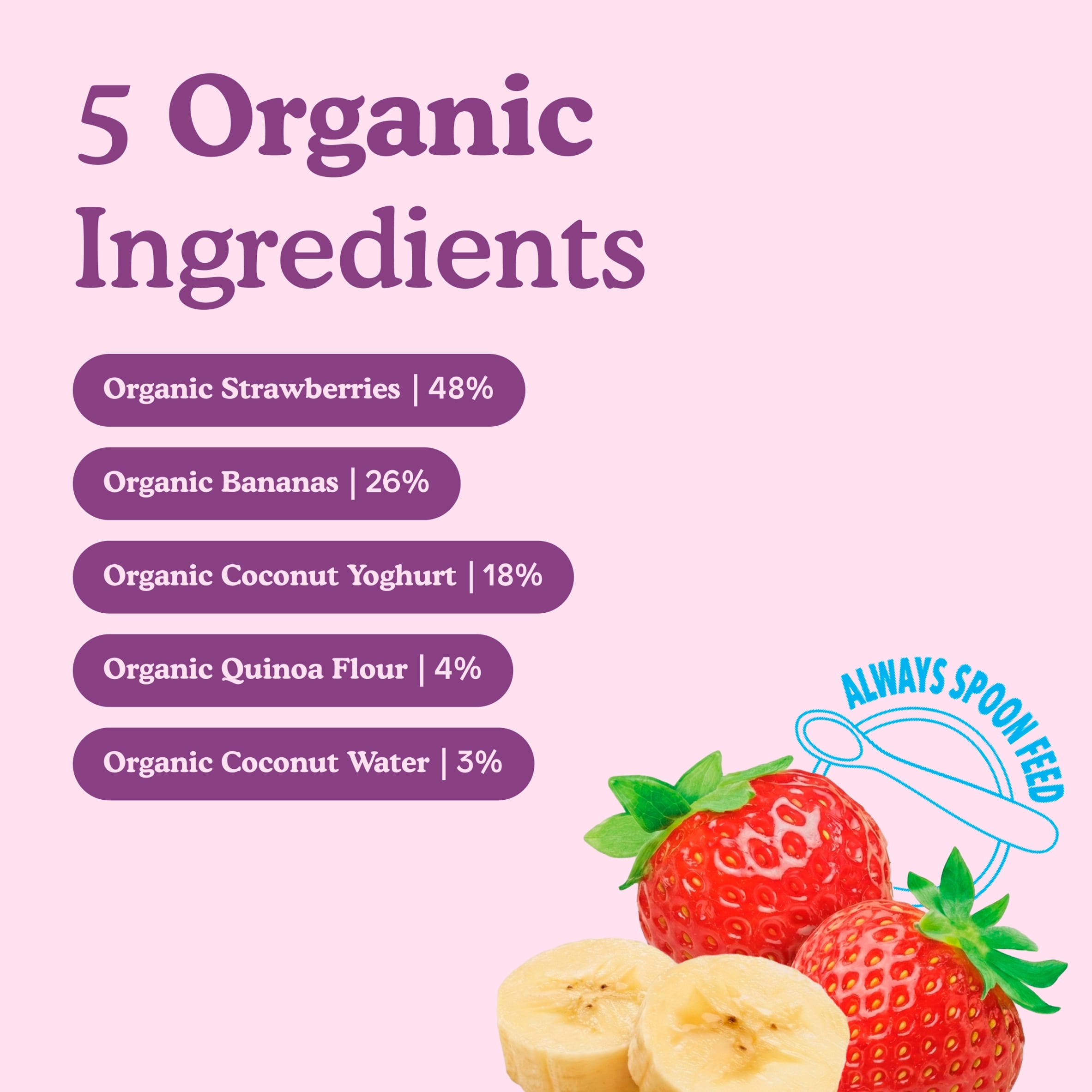 Little Freddie Organic Dairy Free Strawberry Yoghurt Baby Food Pouch 6+ Months 90g thumbnail 3