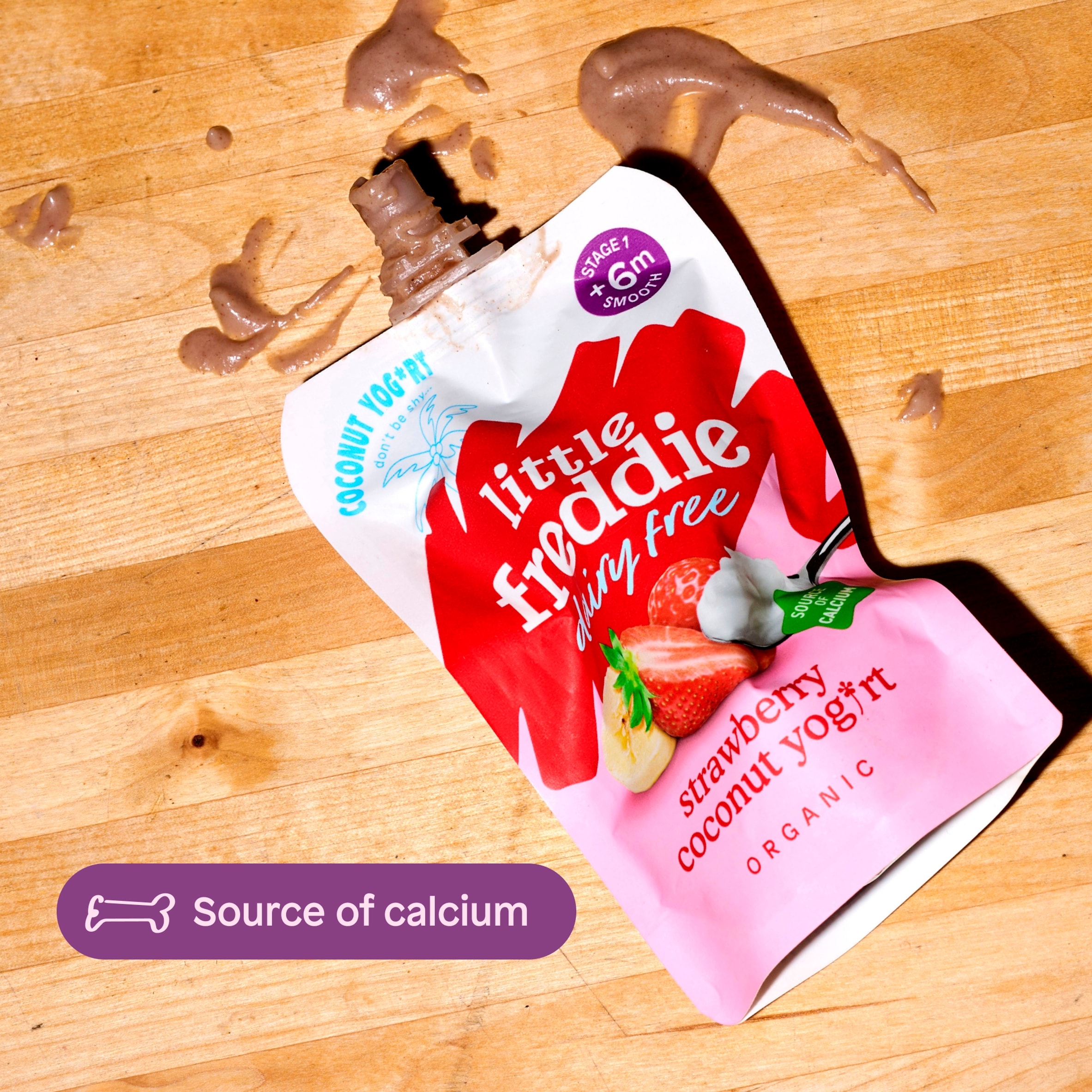 Little Freddie Organic Dairy Free Strawberry Yoghurt Baby Food Pouch 6+ Months 90g thumbnail 5