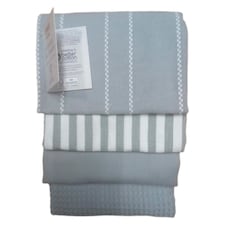 Tesco Grey Dobby Tea Towel 4pk
