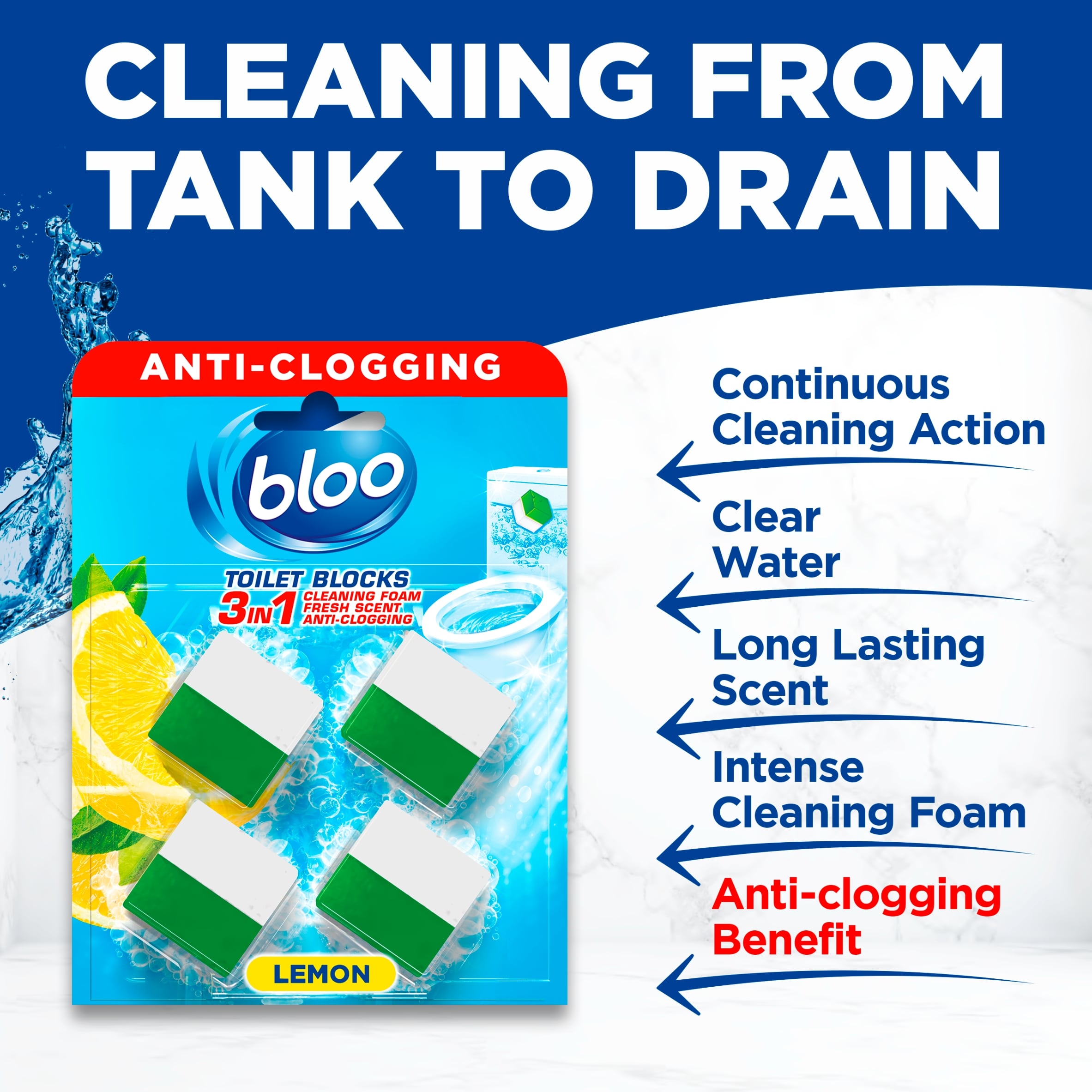 Bloo Toilet Blocks - Lemon 4 x 50g (200g) thumbnail 3