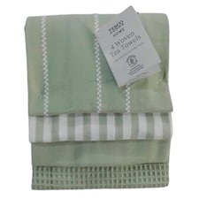 Tesco Sage Dobby Tea Towel 4 Pack