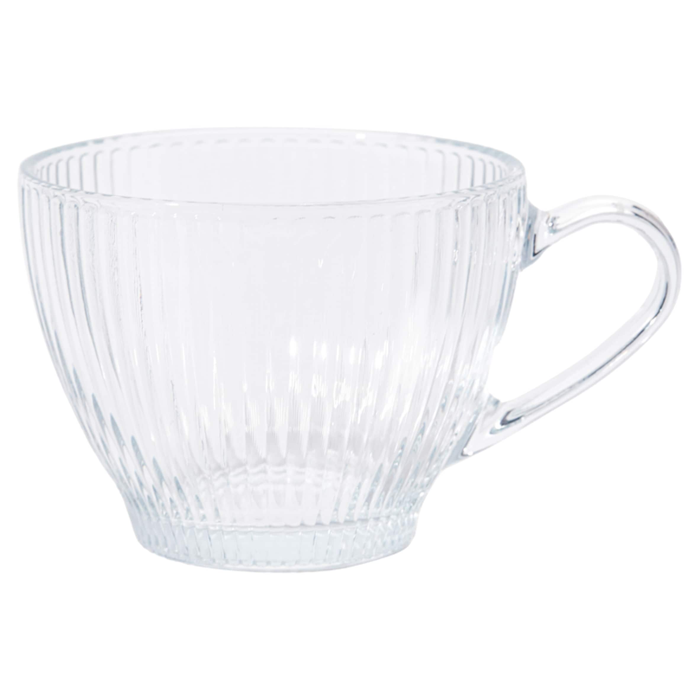F&F Home Clear Ribbed Glass Mug