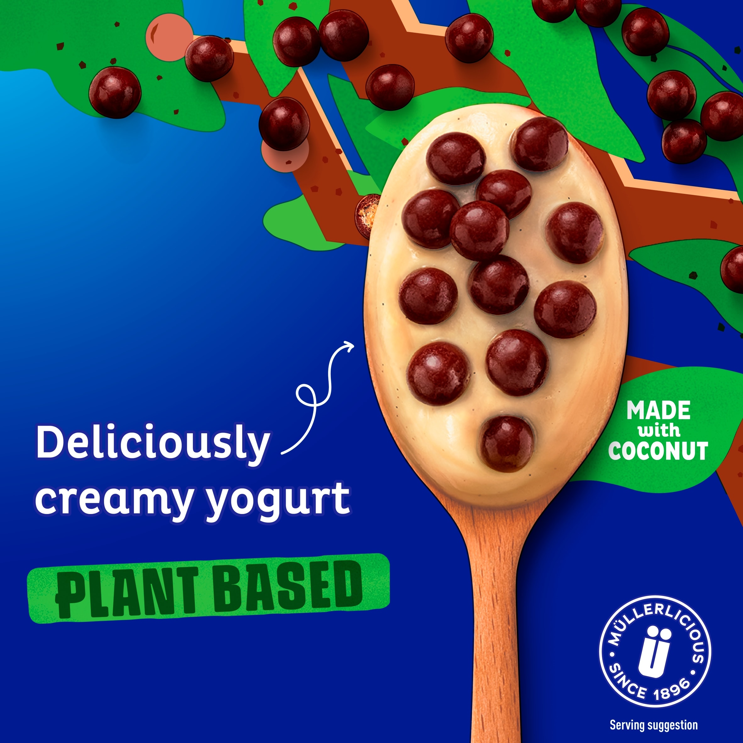 Muller Corner Plant Based Yoghurt Crunchy Chocolate Balls 125g thumbnail 3