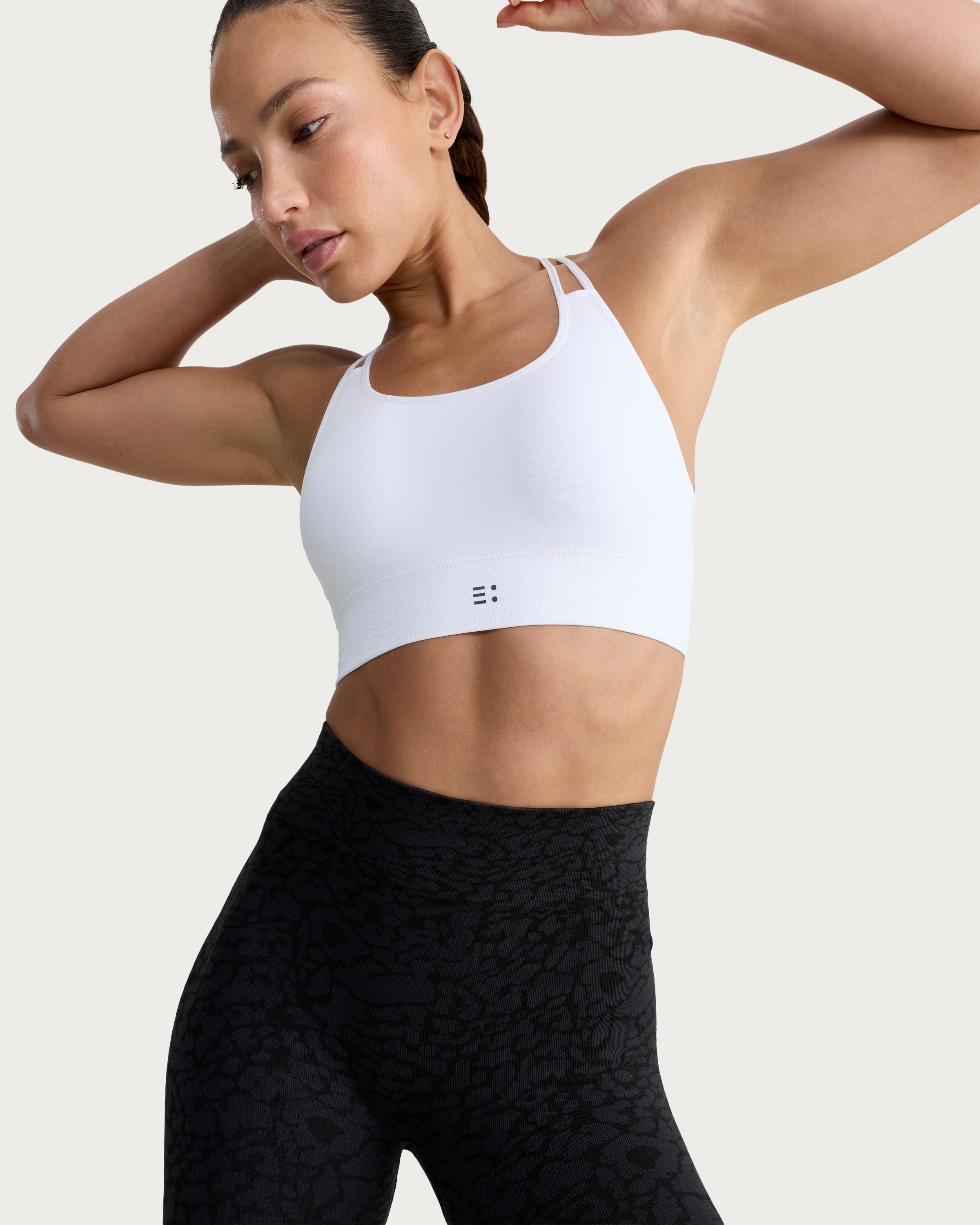 F&F Active 2-Pack Strappy Light Support Sports Bra in White