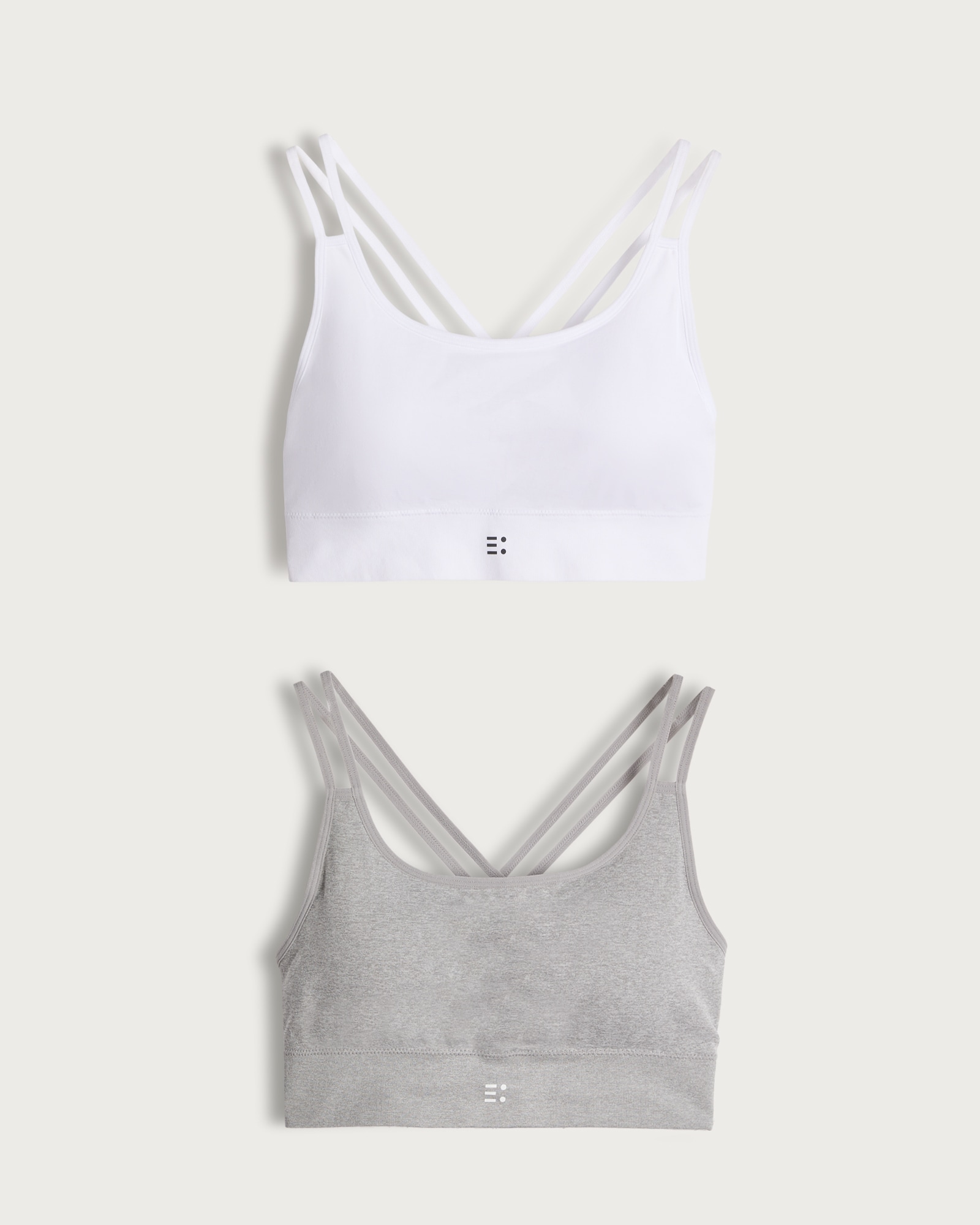 F&F Active 2-Pack Strappy Light Support Sports Bra in White thumbnail 2