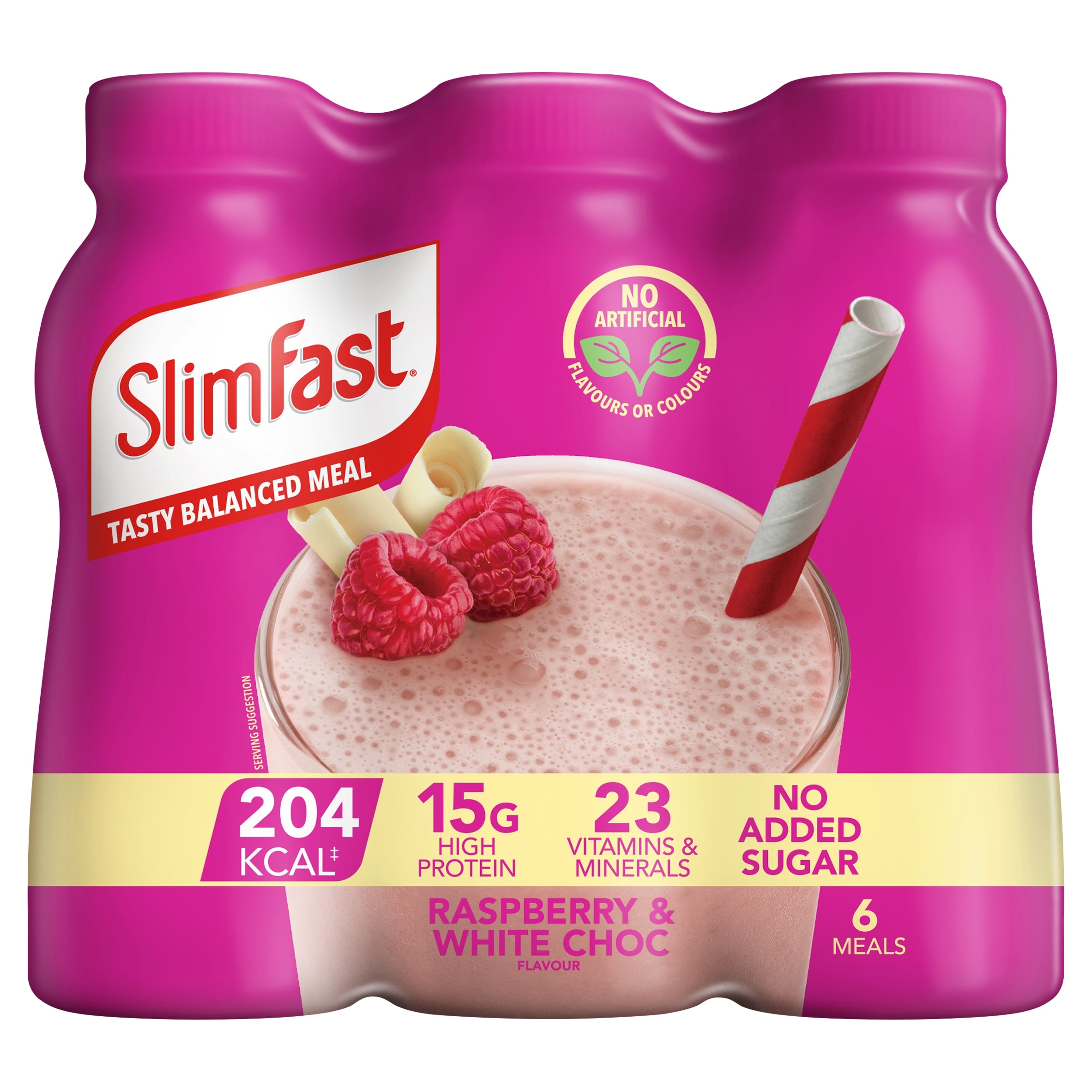 SlimFast Meal Replacement Shake - Raspberry & White Chocolate 6 x 325ml