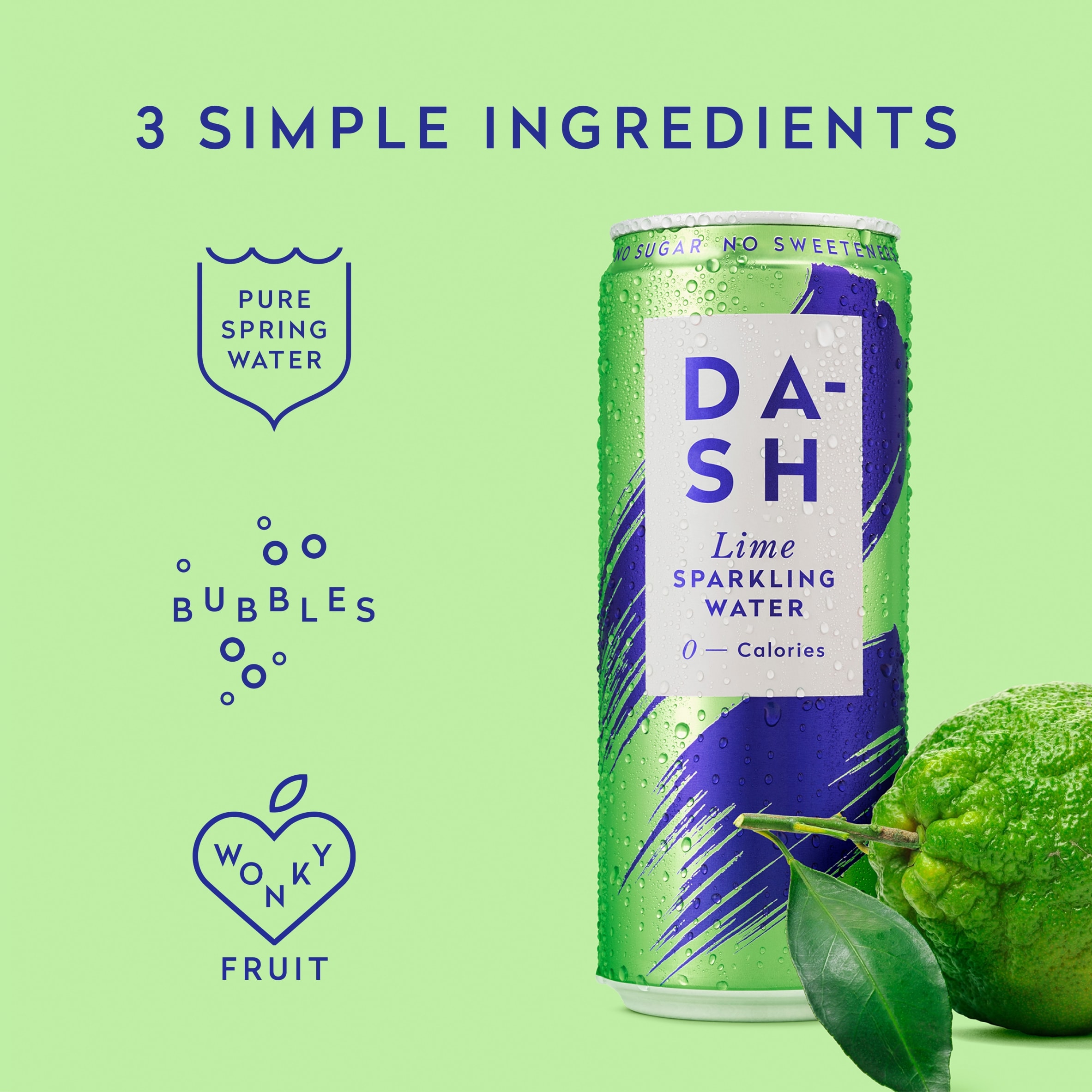 Dash Lime Sparkling Water 4 x 330ml thumbnail 3