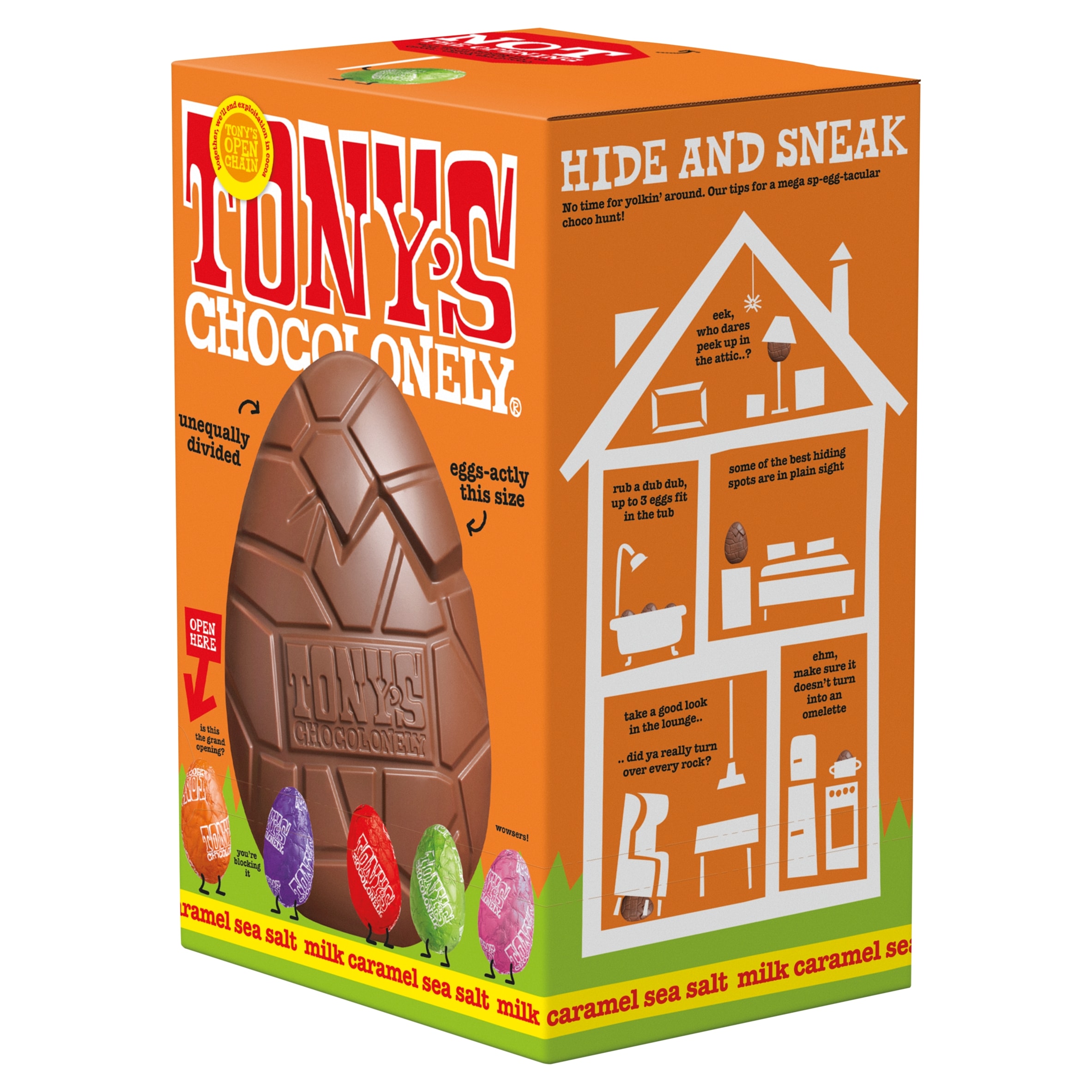 Tony's Chocolonely Milk Chocolate Caramel Sea Salt Easter Egg 242g thumbnail 3