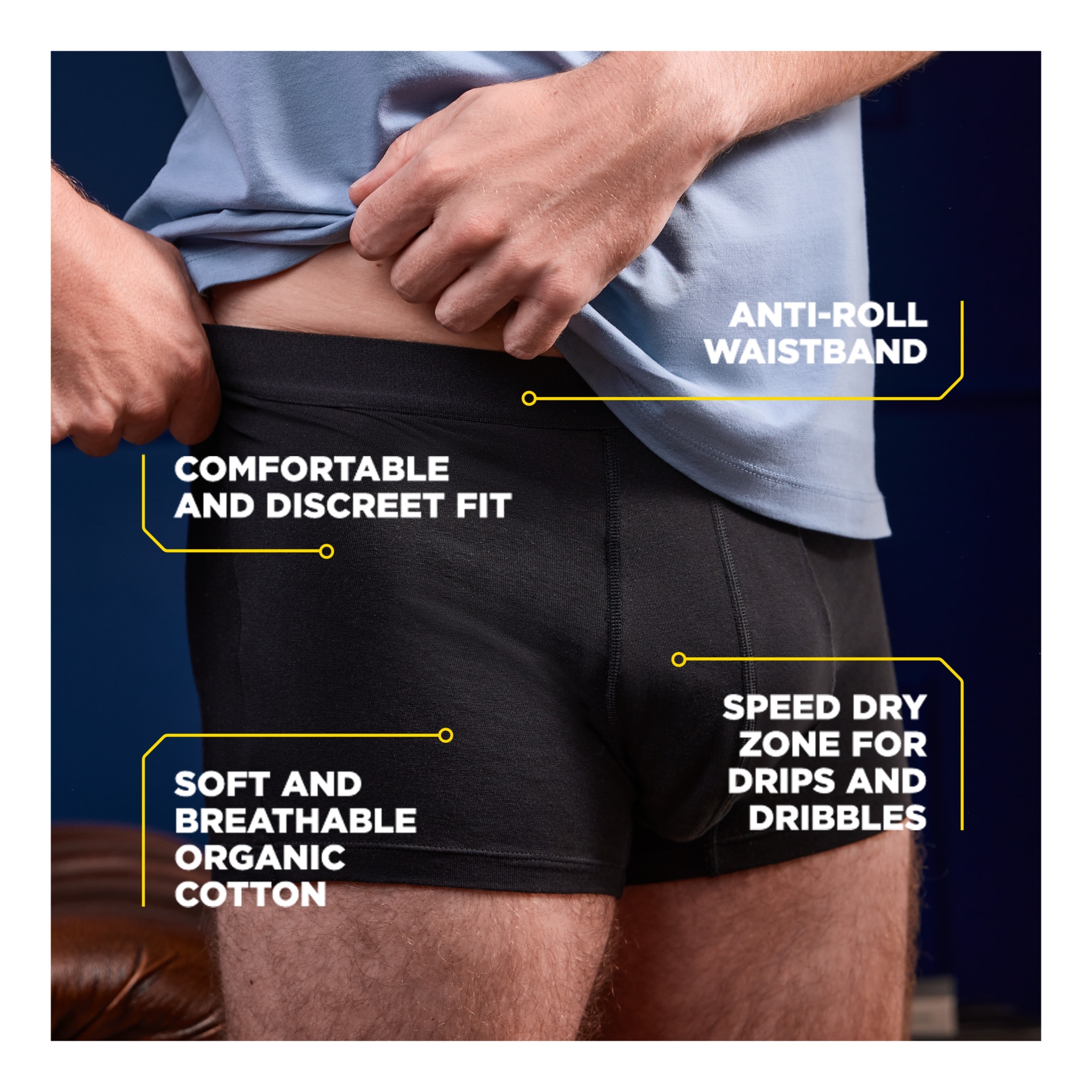 TENA MEN Washable Incontinence Boxer Black Size Large thumbnail 3