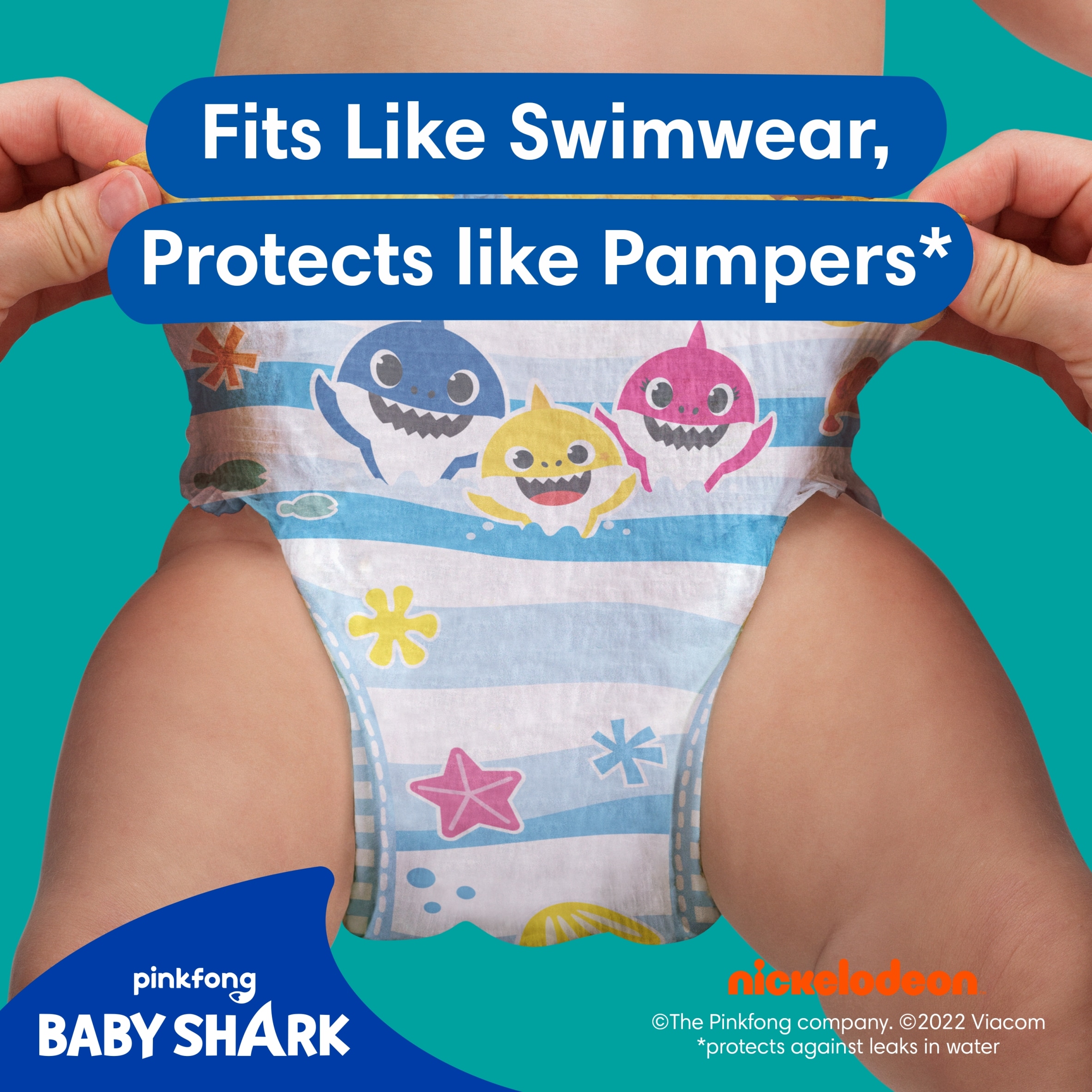 Pampers Splasher Baby Shark Size 5-6 Swim Nappies 10 Pack thumbnail 2