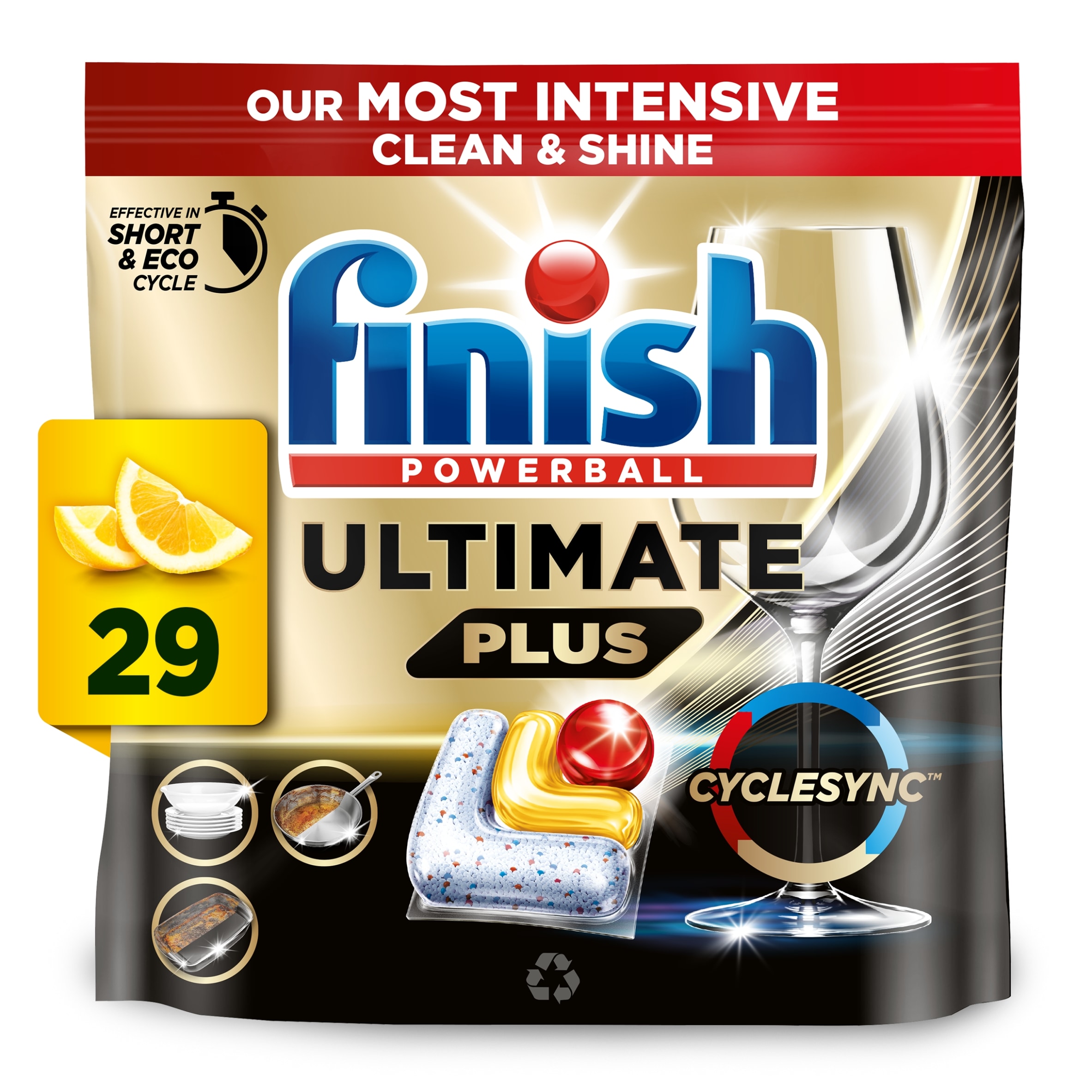 Finish Ultimate Plus All In One 29 Dishwasher Tablets Lemon 353.8g