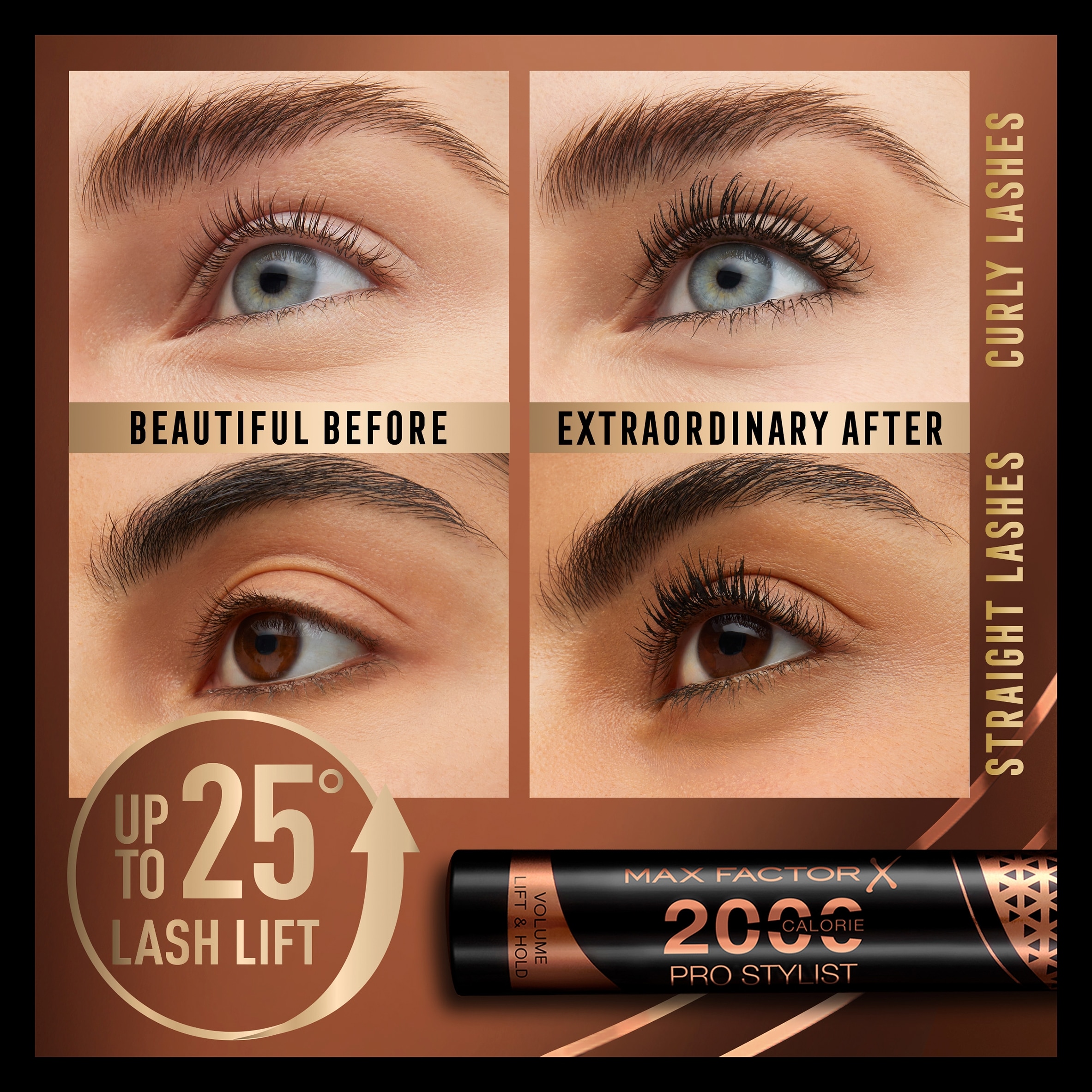 Max Factor 2000 Pro Stylist Mascara Black Brown 9Ml thumbnail 3