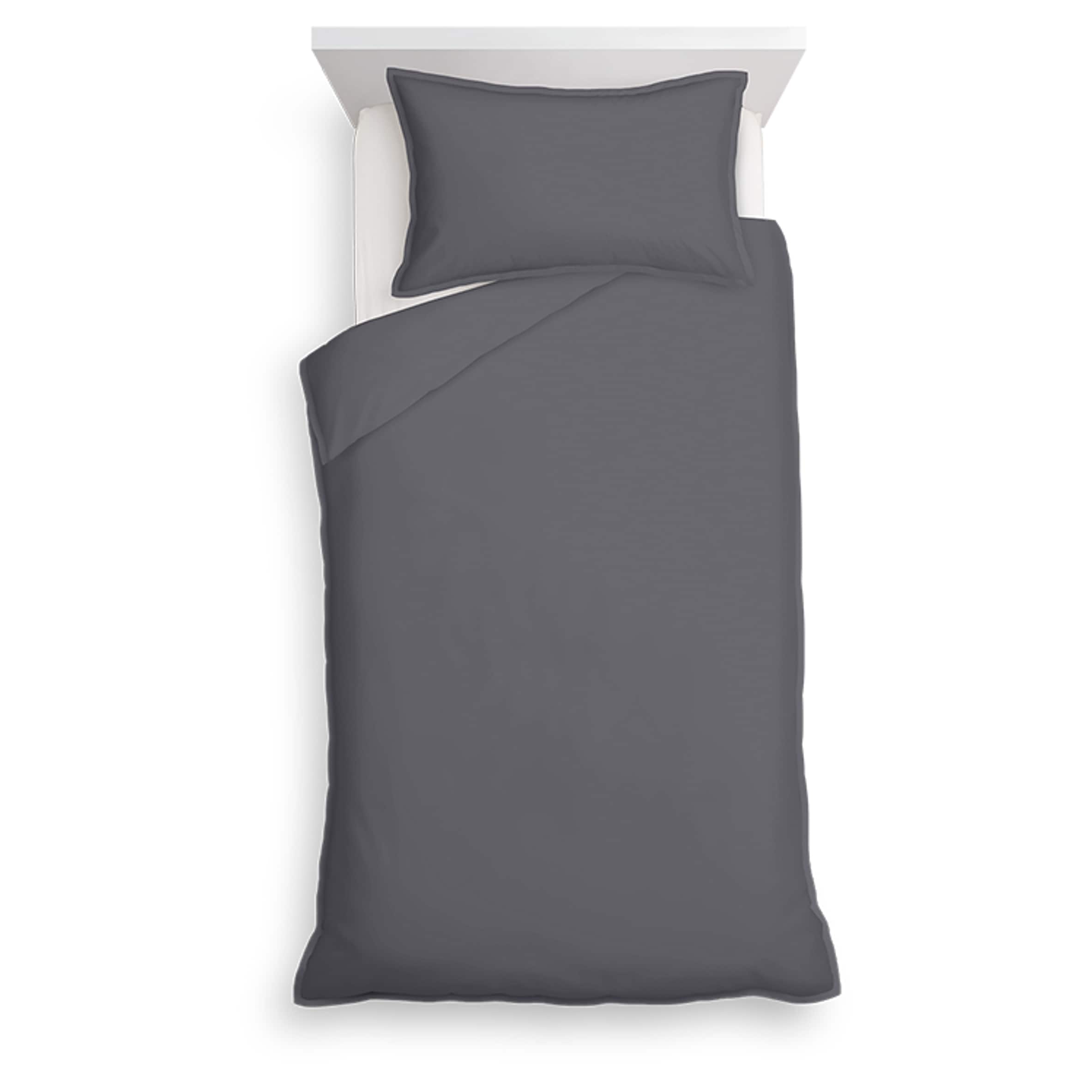 F&F Home Bedding 100% Cotton Oxford Edge Duvet Set Grey Single