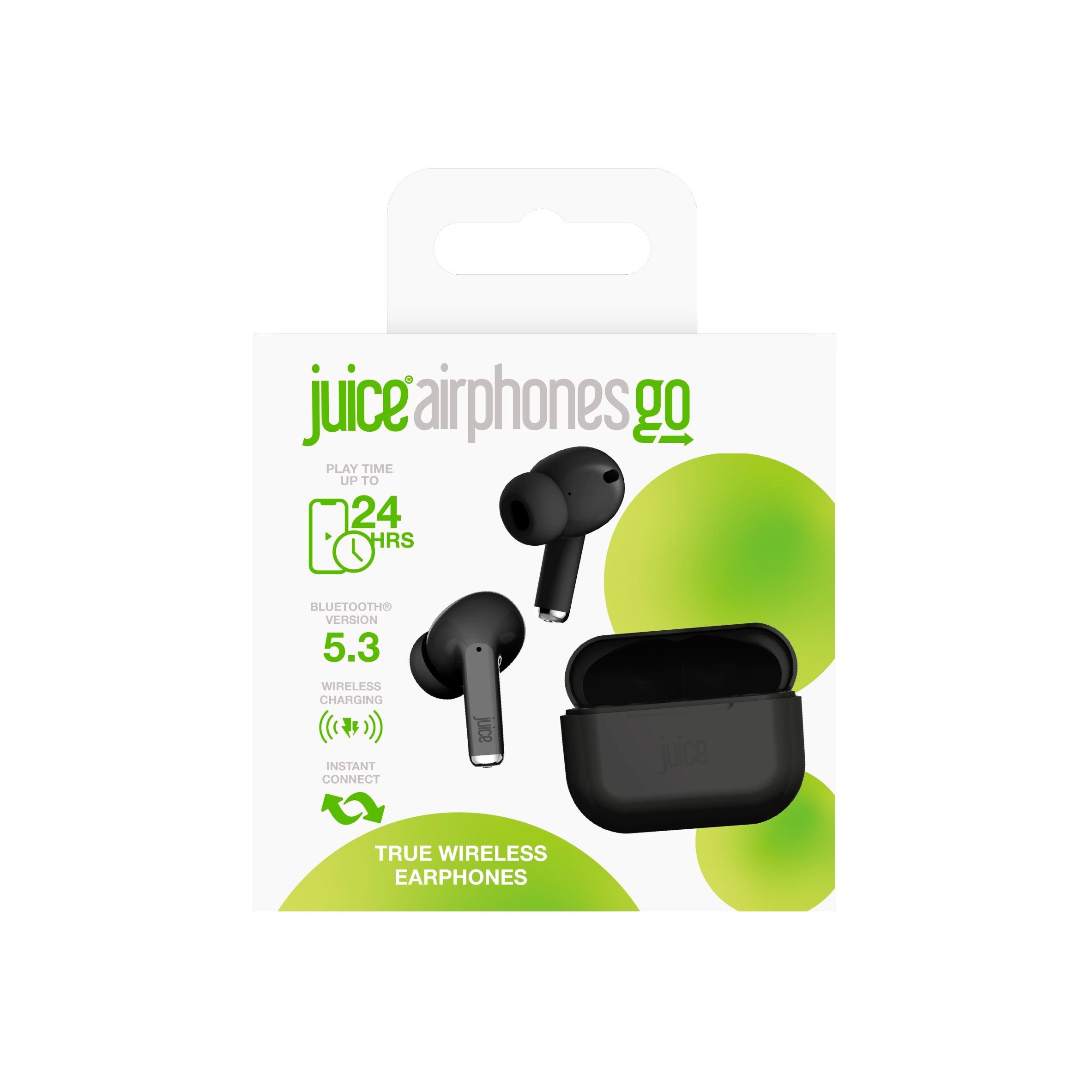 Juice Airphones Go True Wireless Bluetooth In Ear Headphones Black
