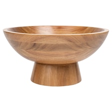 F&F Home Acacia Wood Chalice Fruit Bowl