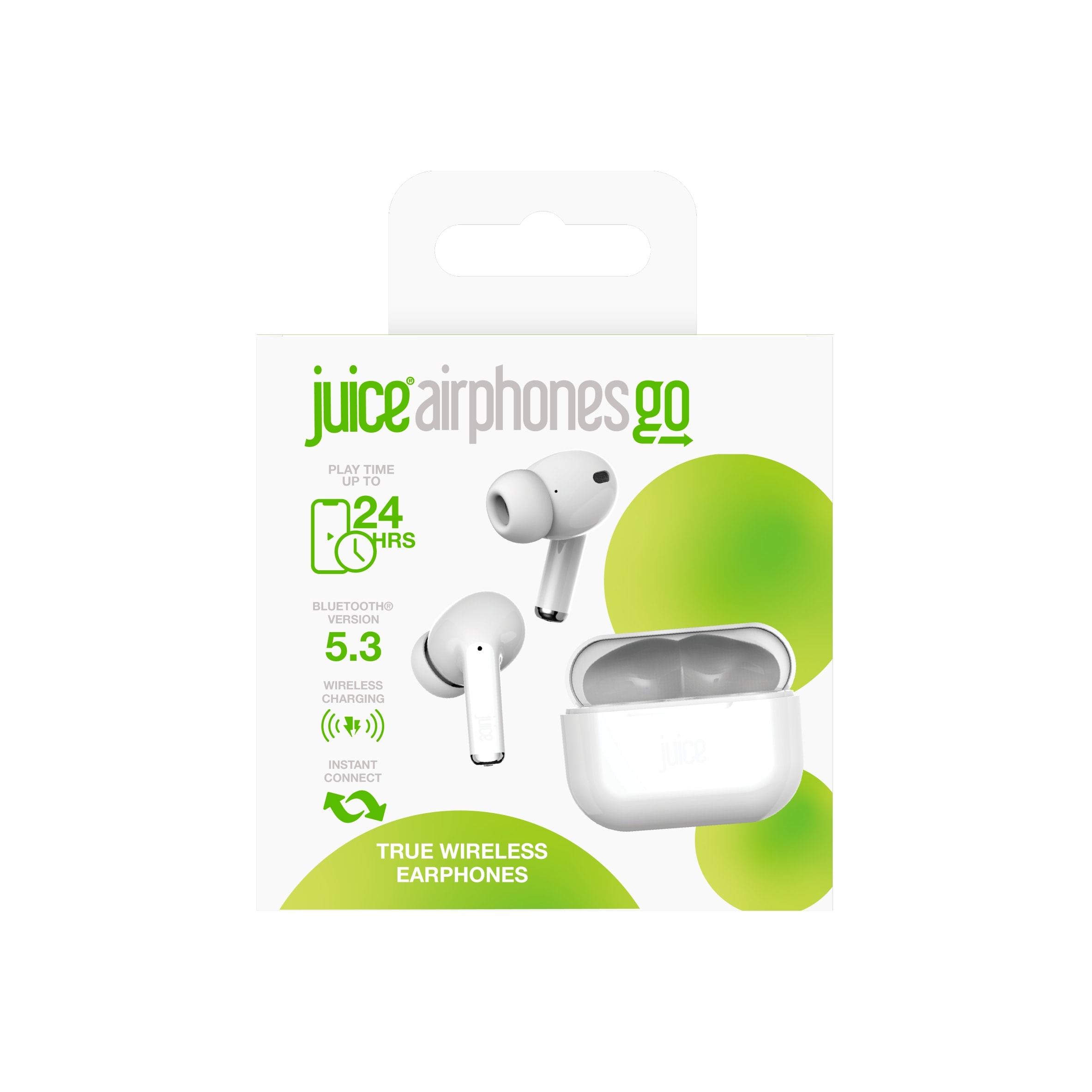 Juice Airphones Go True Wireless Bluetooth In Ear Headphones White