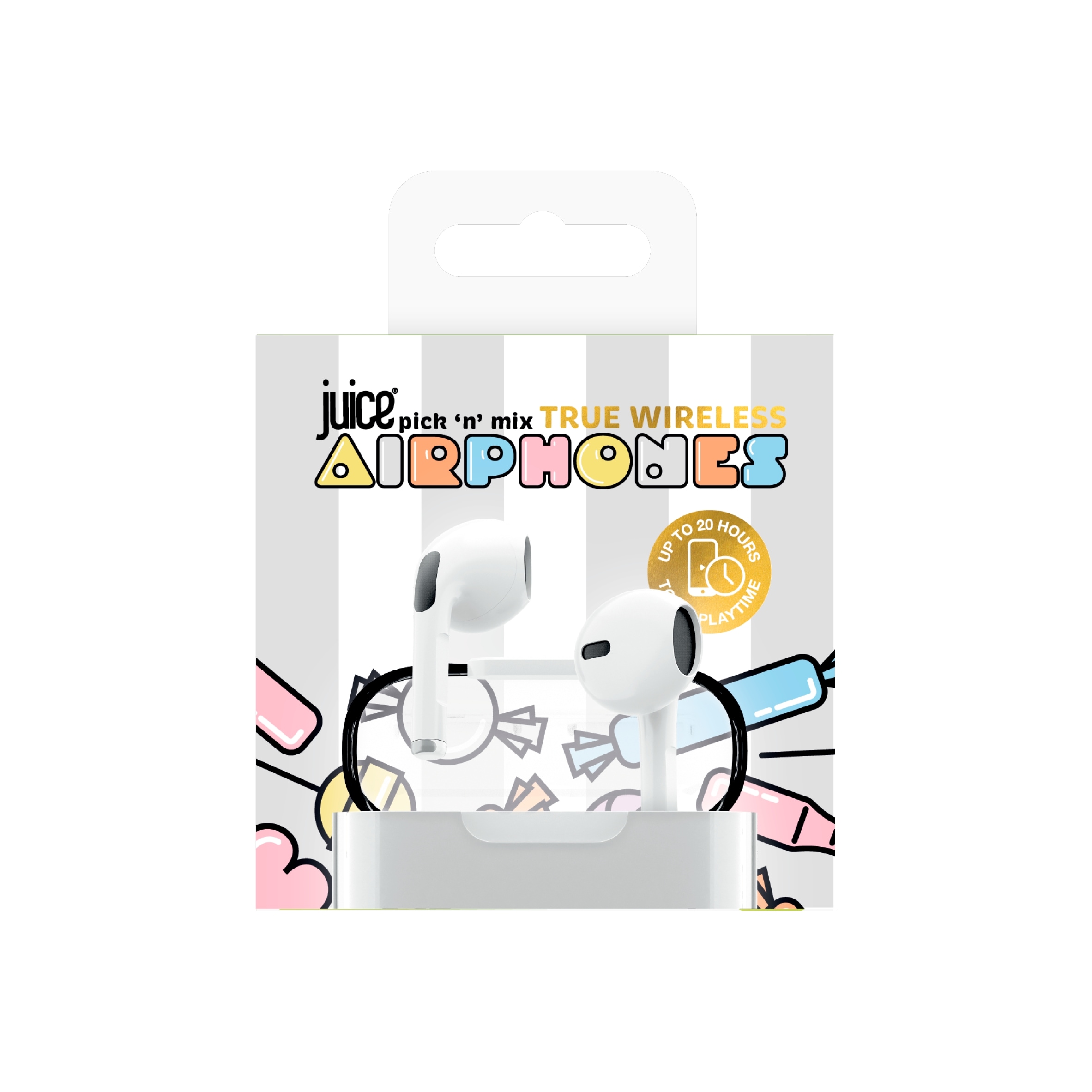 Juice Pick 'n' Mix Airphones True Wireless Bluetooth In Ear Headphones White