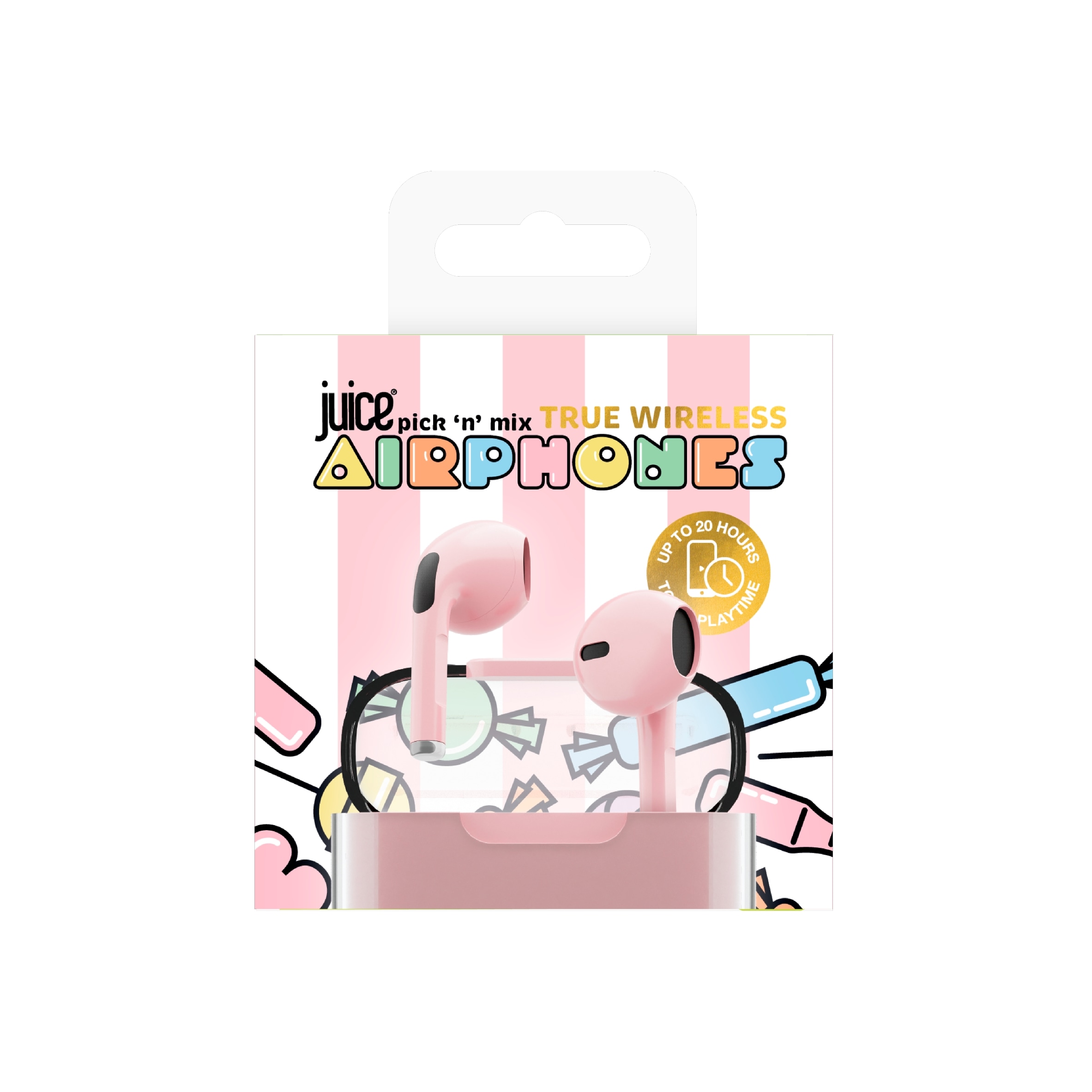 Juice Pick 'n' Mix Airphones True Wireless Bluetooth In Ear Headphones Pink